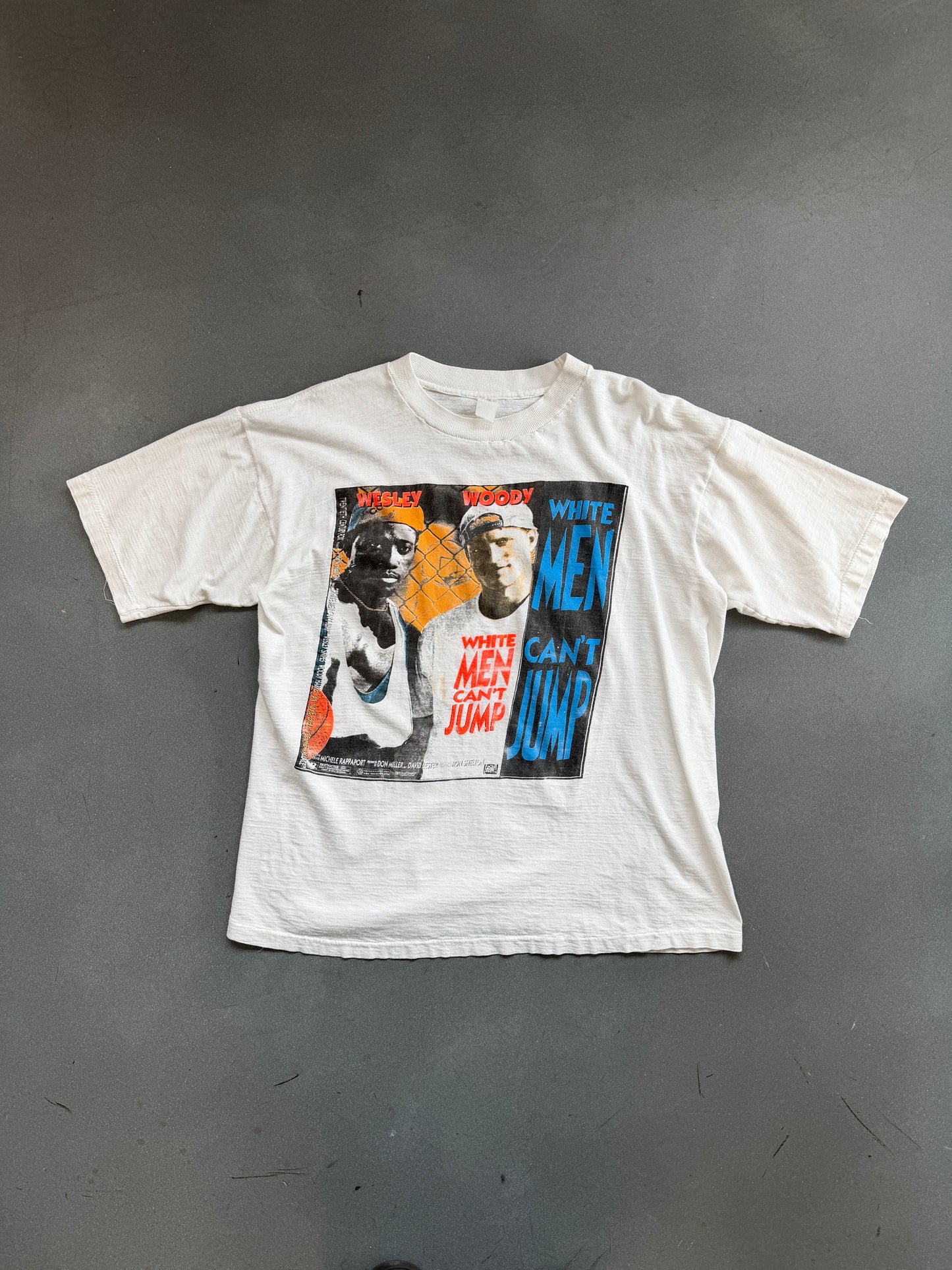 1992 WHITE MEN CAN'T JUMP BOOTLEG RAP STYLE TEE (FADED TAG)