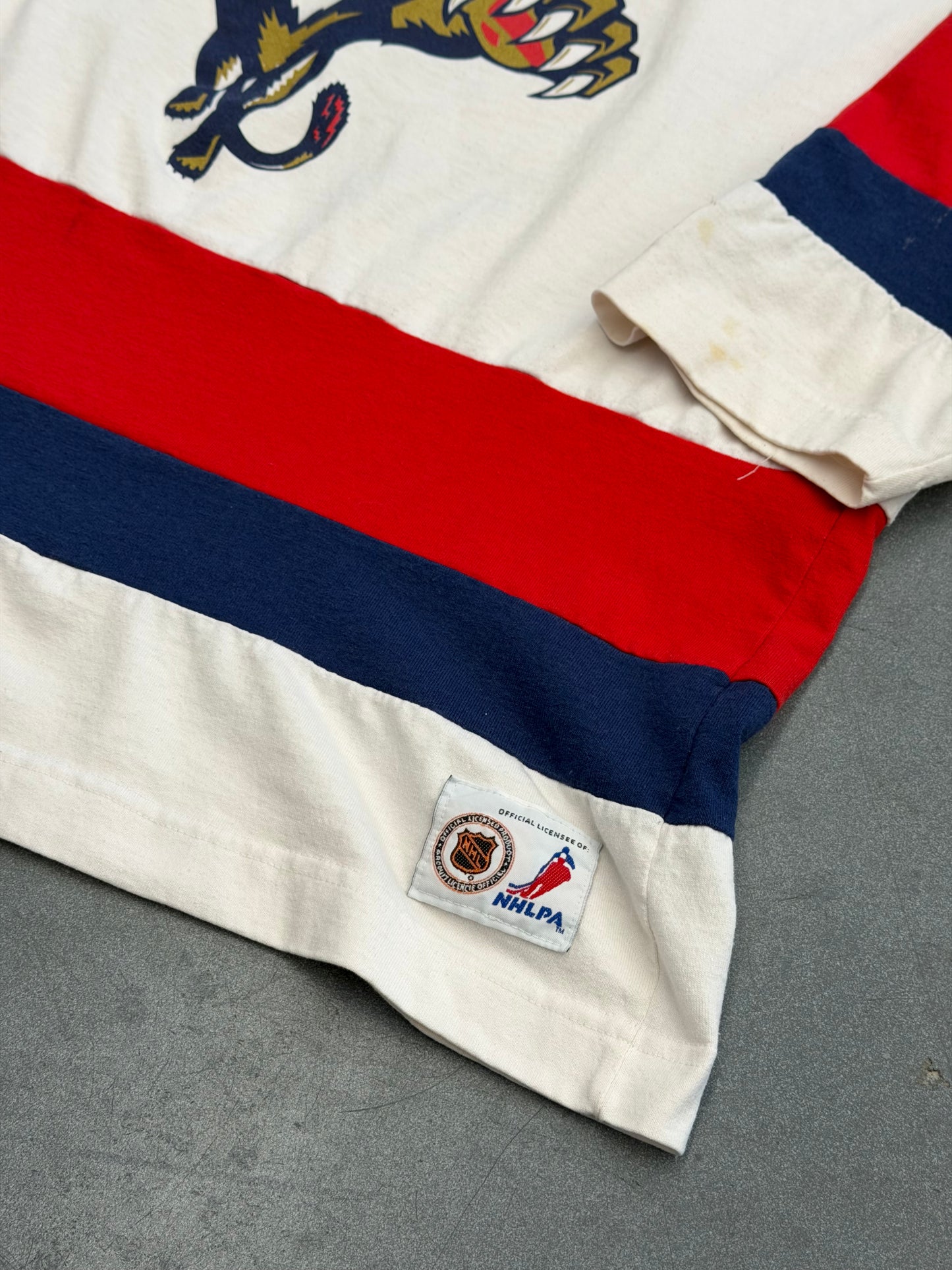 90'S FLORIDA PANTHERS VANBIESBROUCK COTTON HOCKEY JERSEY (NUTMEG MILLS TAG)