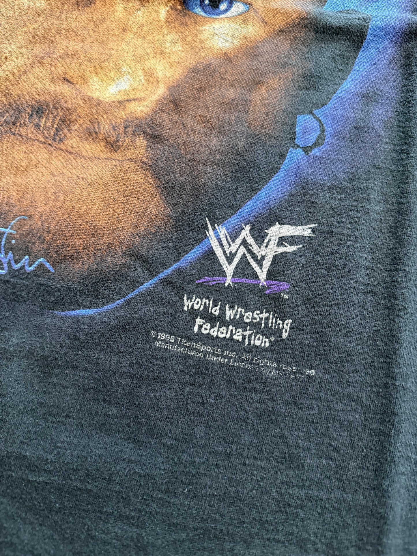 1998 WWF STONE COLD STEVE AUSTIN RATTLER SHADOW TEE (TULTEX TAG)