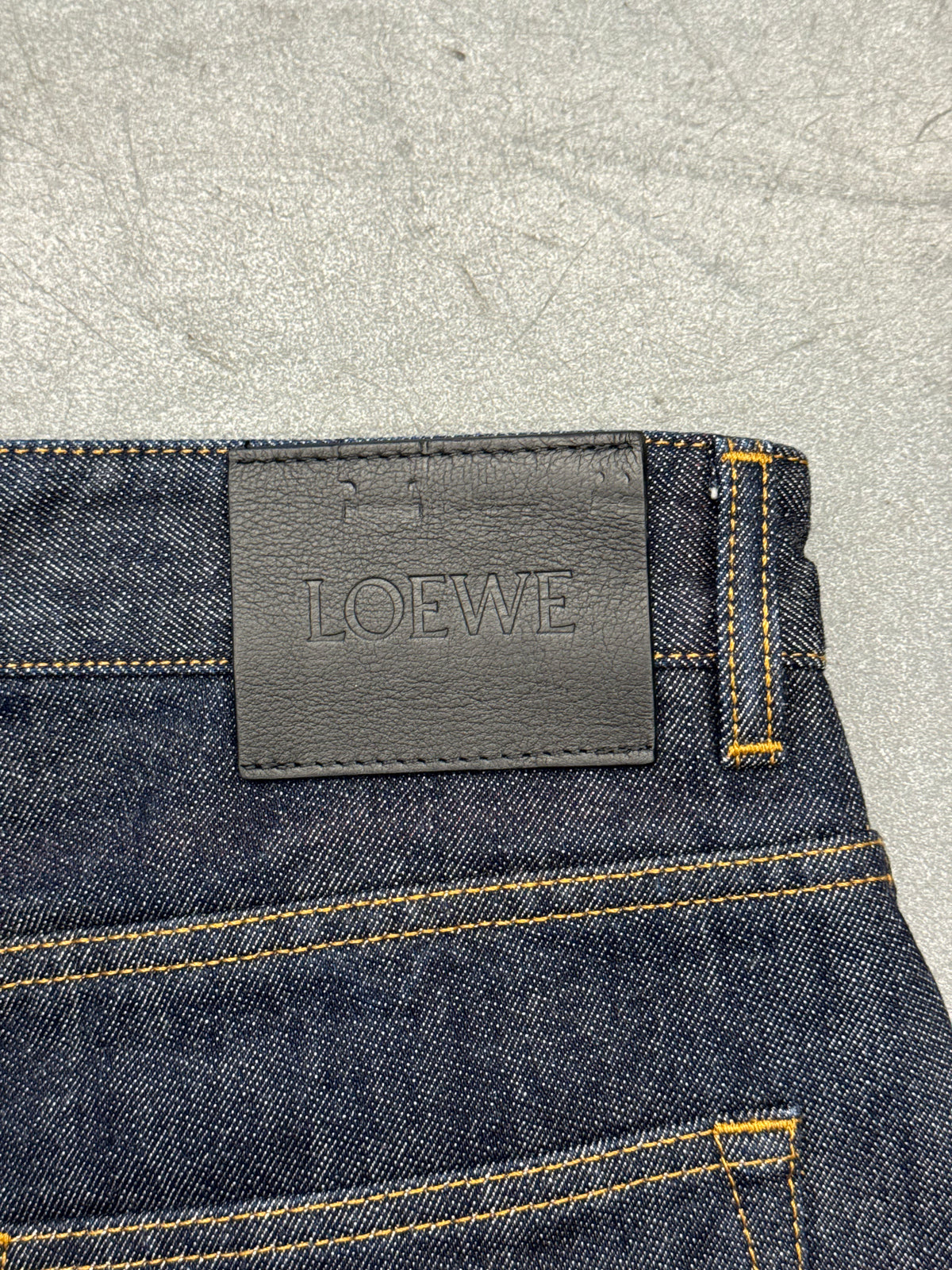2025 LOEWE TURN-UP DOUBLE-FACE DENIM JEANS - RAW DENIM