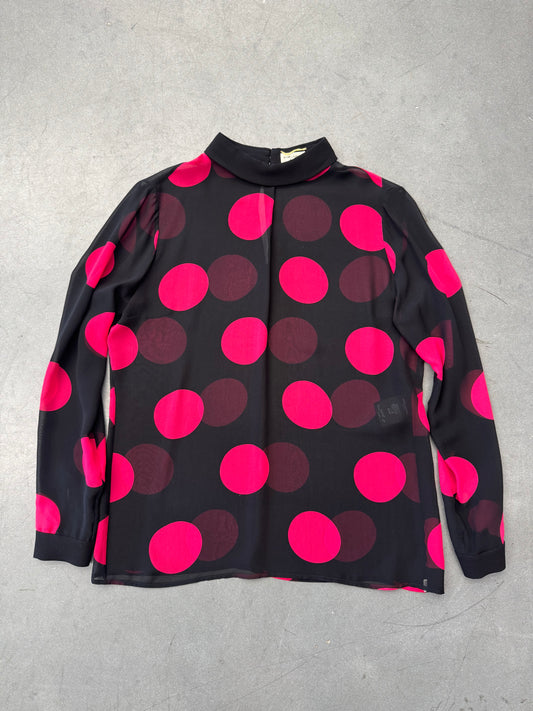 SAINT LAURENT POLKA DOTTED SILK BLOUSE