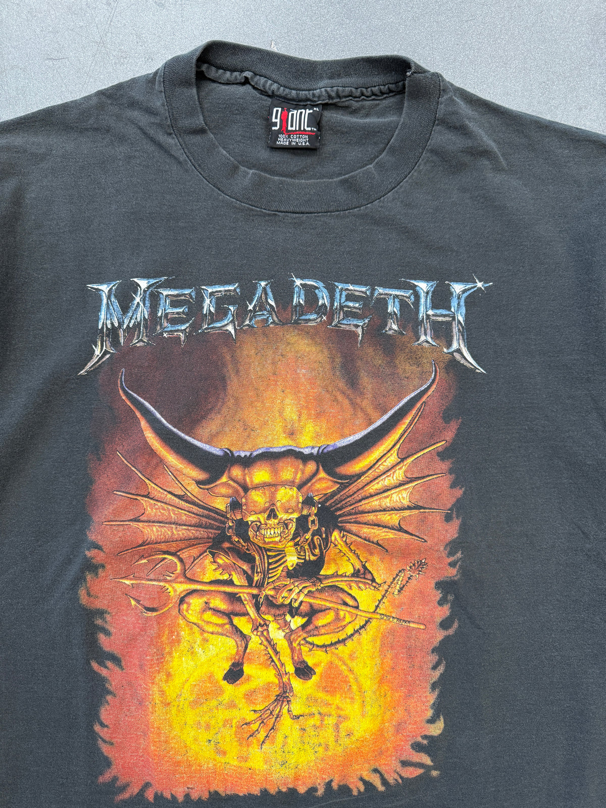 1992 MEGADETH COUNTDOWN TO EXTINCTION TOUR TEE (GIANT TAG)