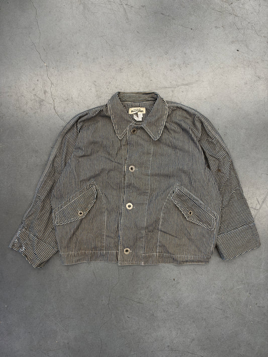 80S/'90S VINTAGE ISSEY MIYAKE PLANTATION ENGINEER STRIPE COTTON WORKWEAR JACKET