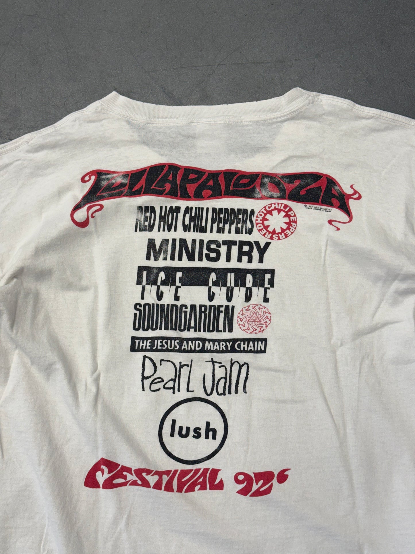 1992 LOLLAPALOOZA FESTIVAL TEE (TULTEX TAG)