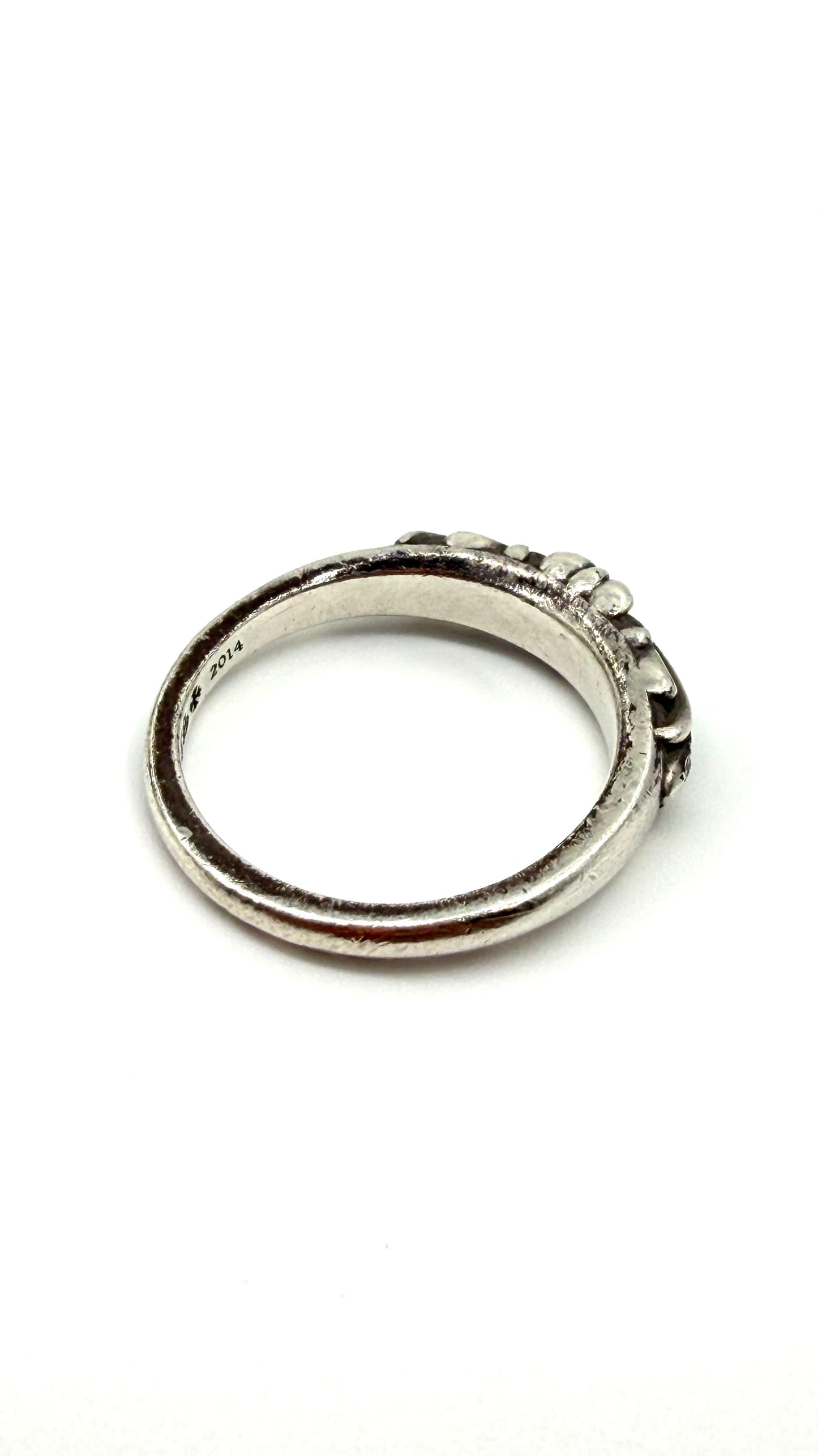 CHROME HEARTS SILVER BABY CLASSIC FLORAL DIAMOND RING