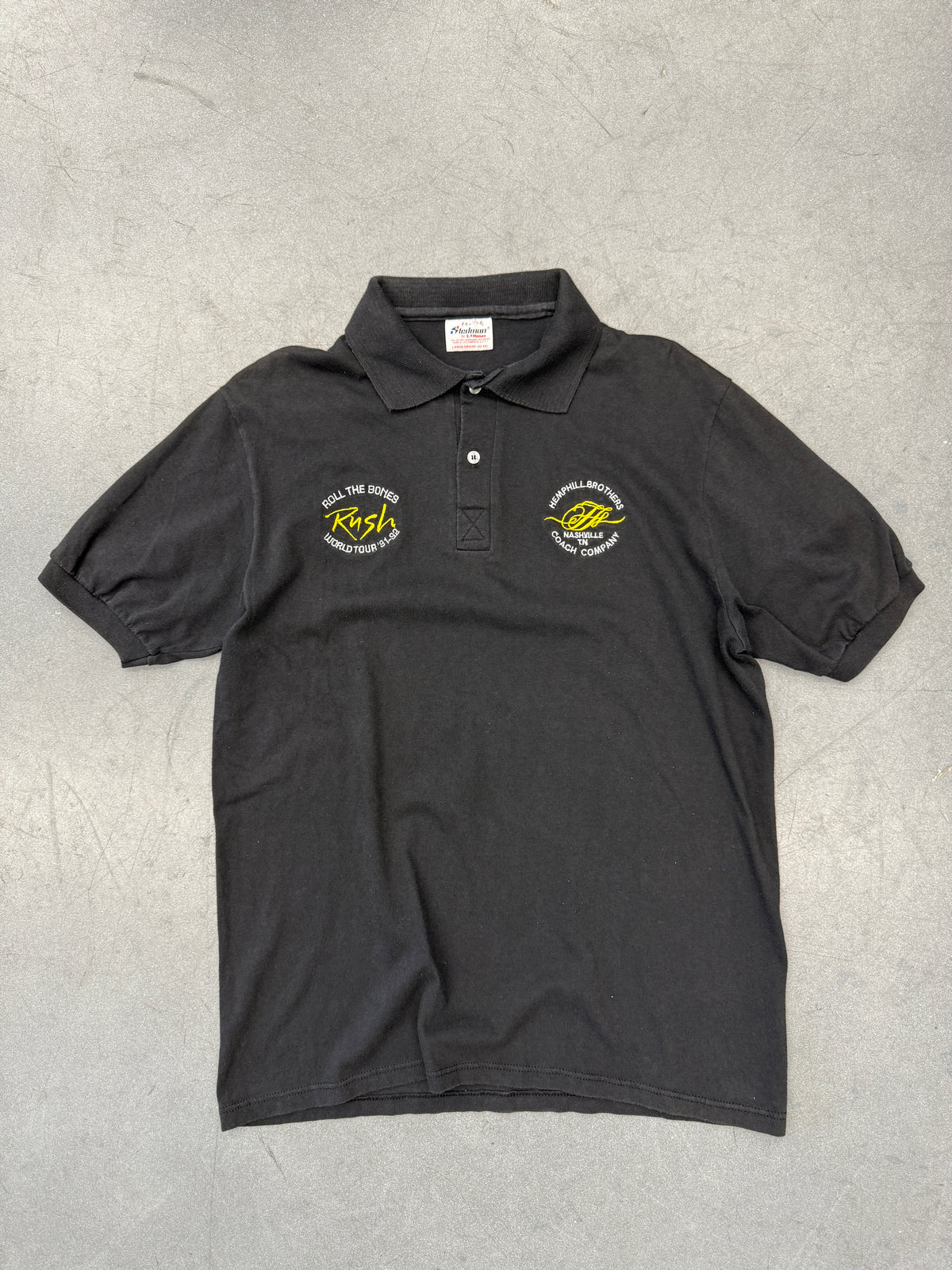 1991 RUSH ROLL THE BONES WORLD TOUR POLO (STEDMAN TAG)