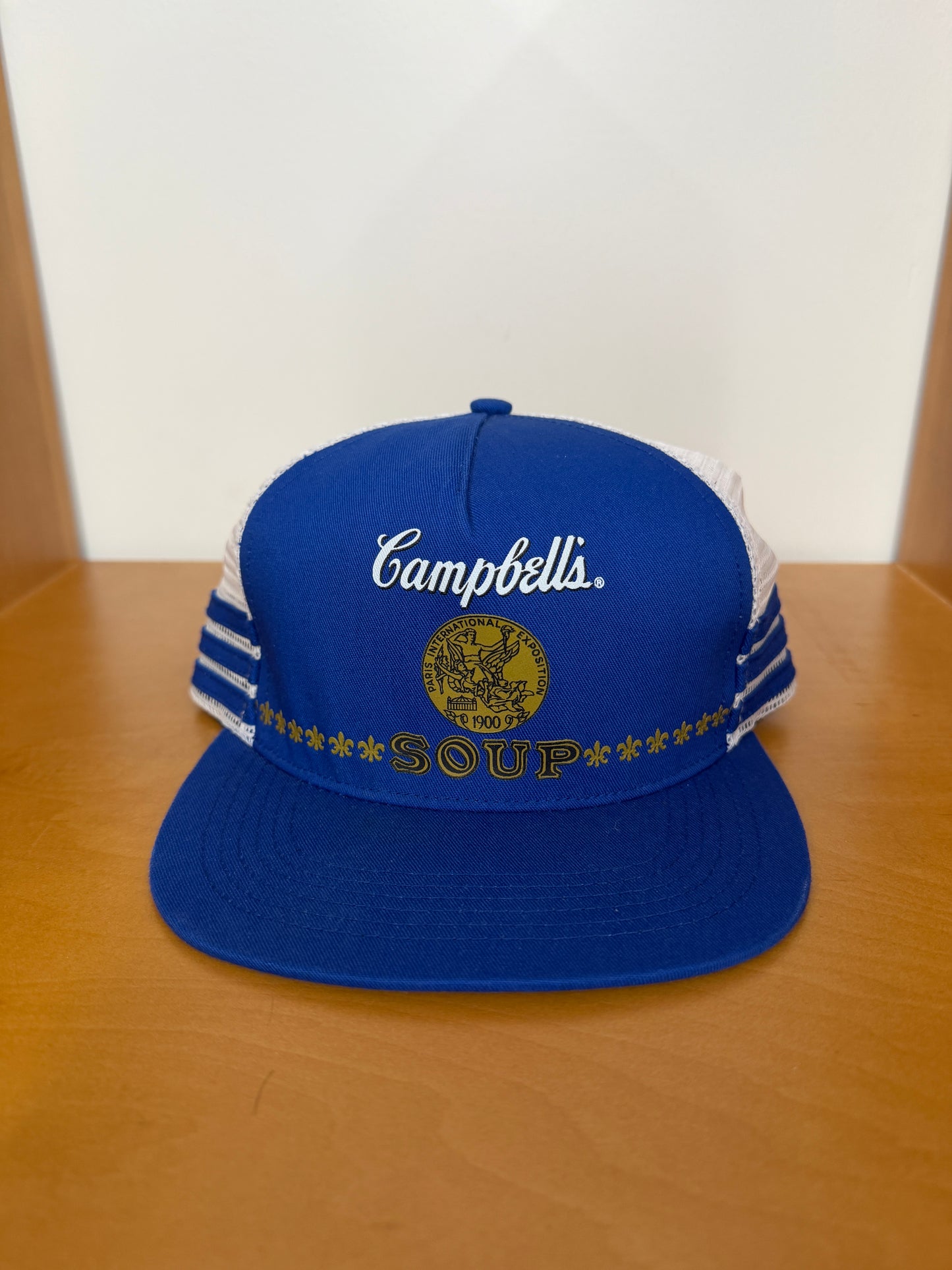 SS12 SUPREME CAMPBELL'S SOUP TRUCKER HAT - BLUE
