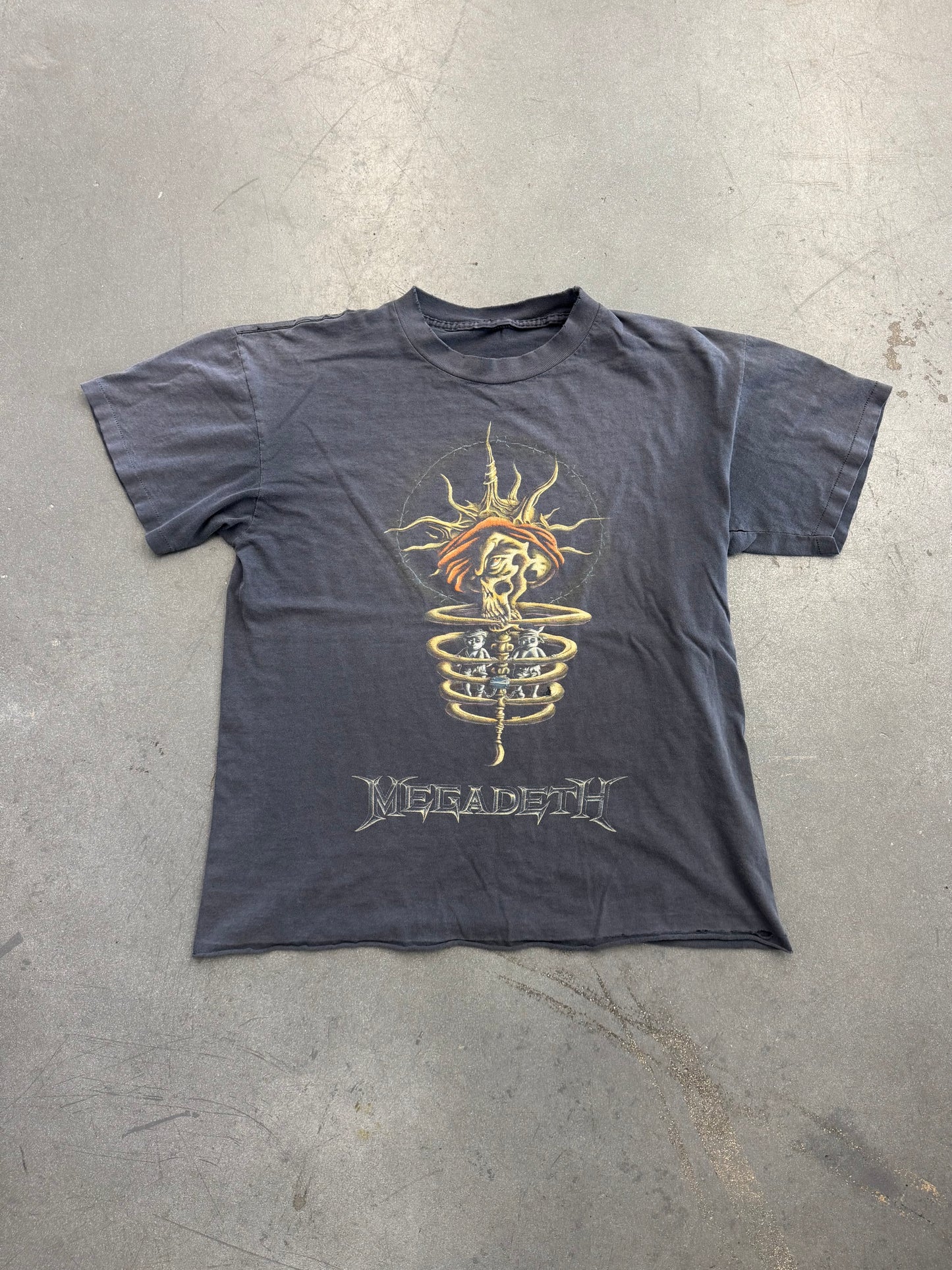 1995 MEGADETH YOUTHANASIA NORTH AMERICAN TOUR CROPPED TEE (PULLED TAG)