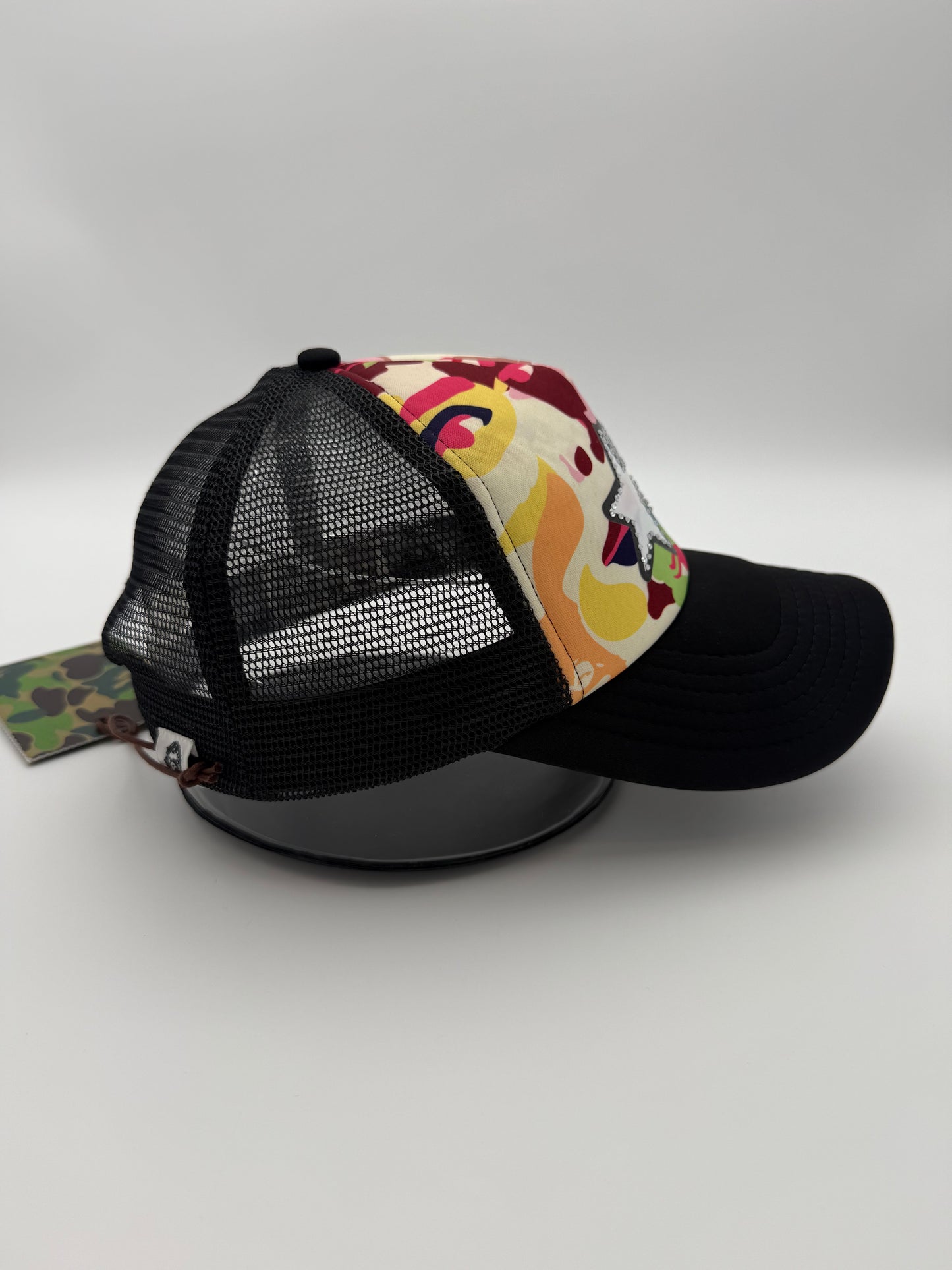 BAPE X KIDSUPER STA LOGO RHINESTONE TRUCKER CAP - MULTI (NEW)