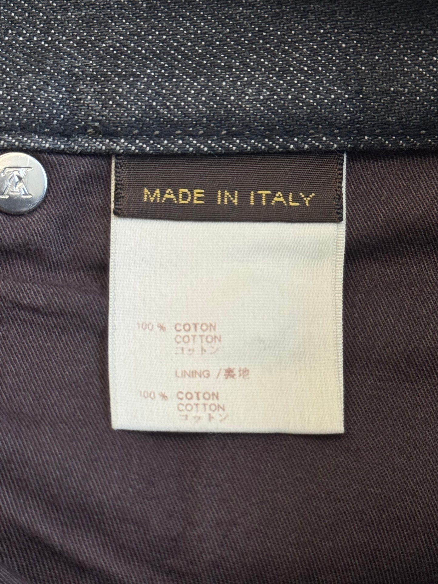 LOUIS VUITTON DARK RINSE FLEUR LOGO JEANS