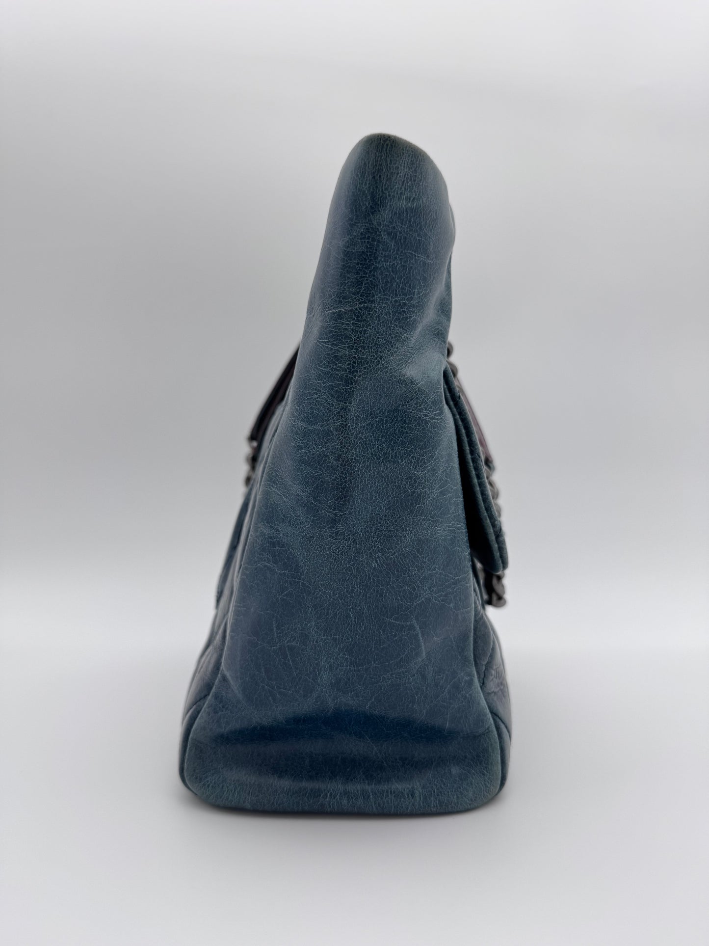 2014 CHANEL SMALL GLAZED CALFSKIN DUO COLOR FLAP BAG