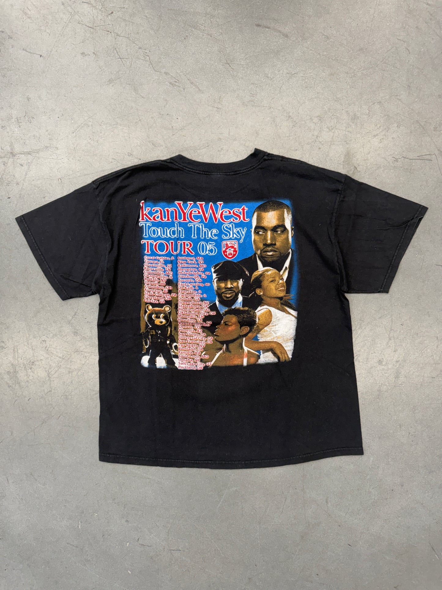 2005 KANYE WEST TOUCH THE SKY TOUR BOOTLEG LOT TEE (DELTA PRO WEIGHT TAG)