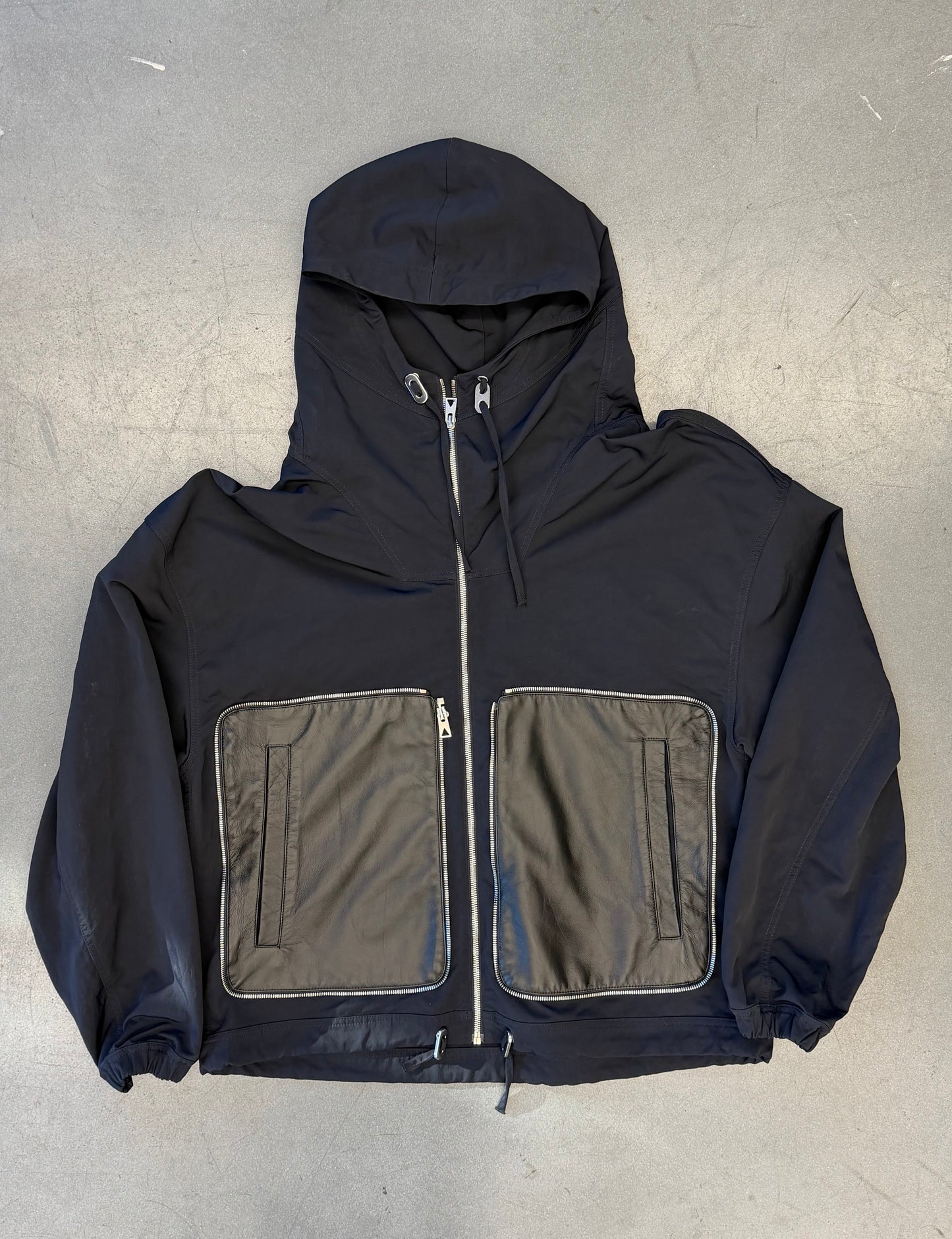 2022 BOTTEGA VENETA NYLON/LEATHER PACKABLE JACKET