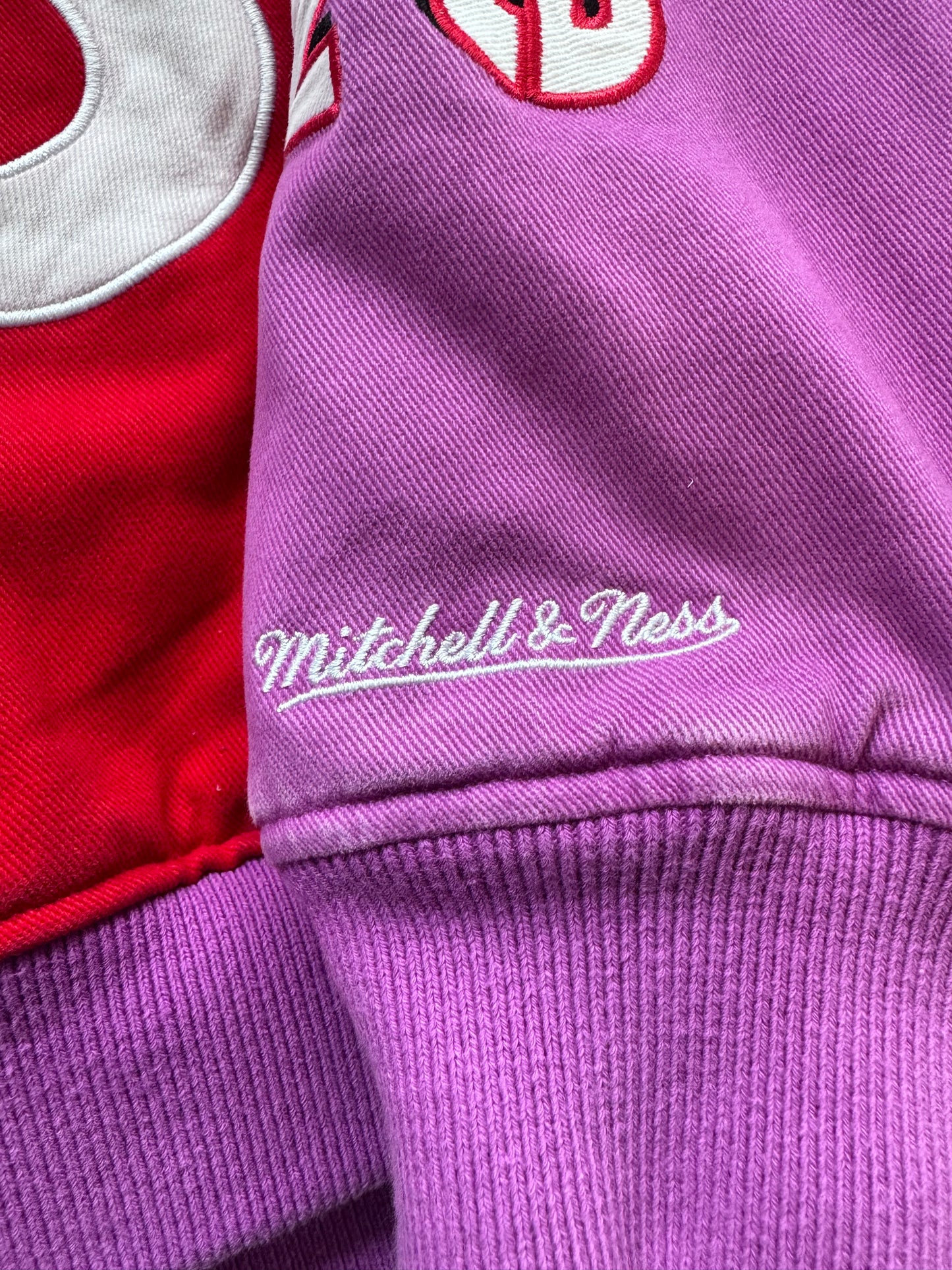 FW21 SUPREME SKITTLES MITCHELL & NESS VARSITY JACKET - PURPLE (M)