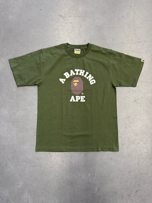 2020 A BATHING APE BAPE COLLEGE TEE - GREEN