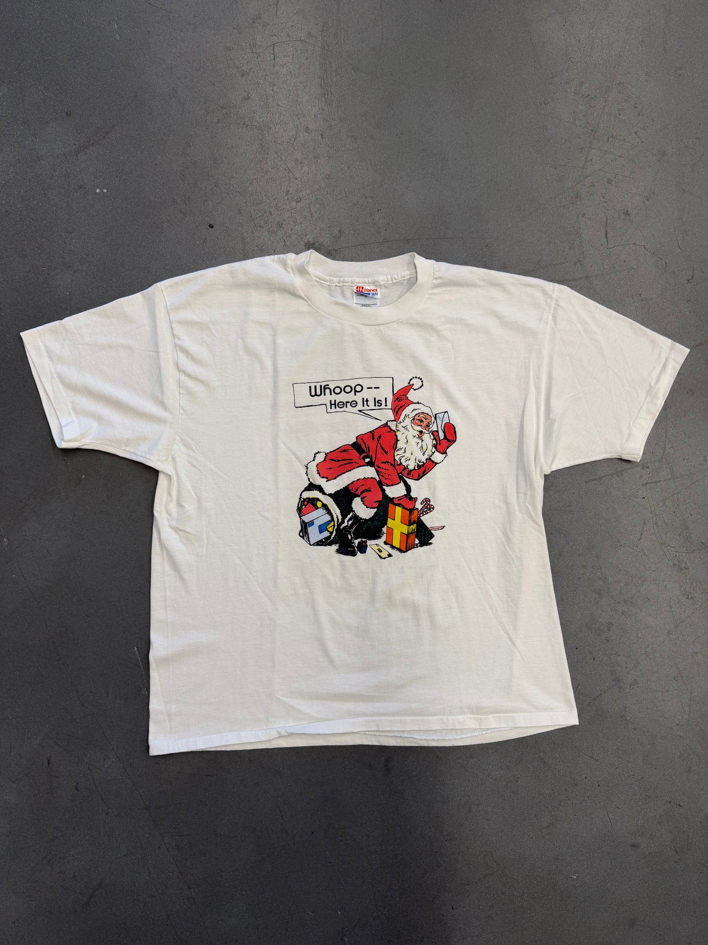 1994 SANTA WHOOP HERE IT IS POSTAL SERVICE TEE (HANES HEAVYWEIGHT TAG)
