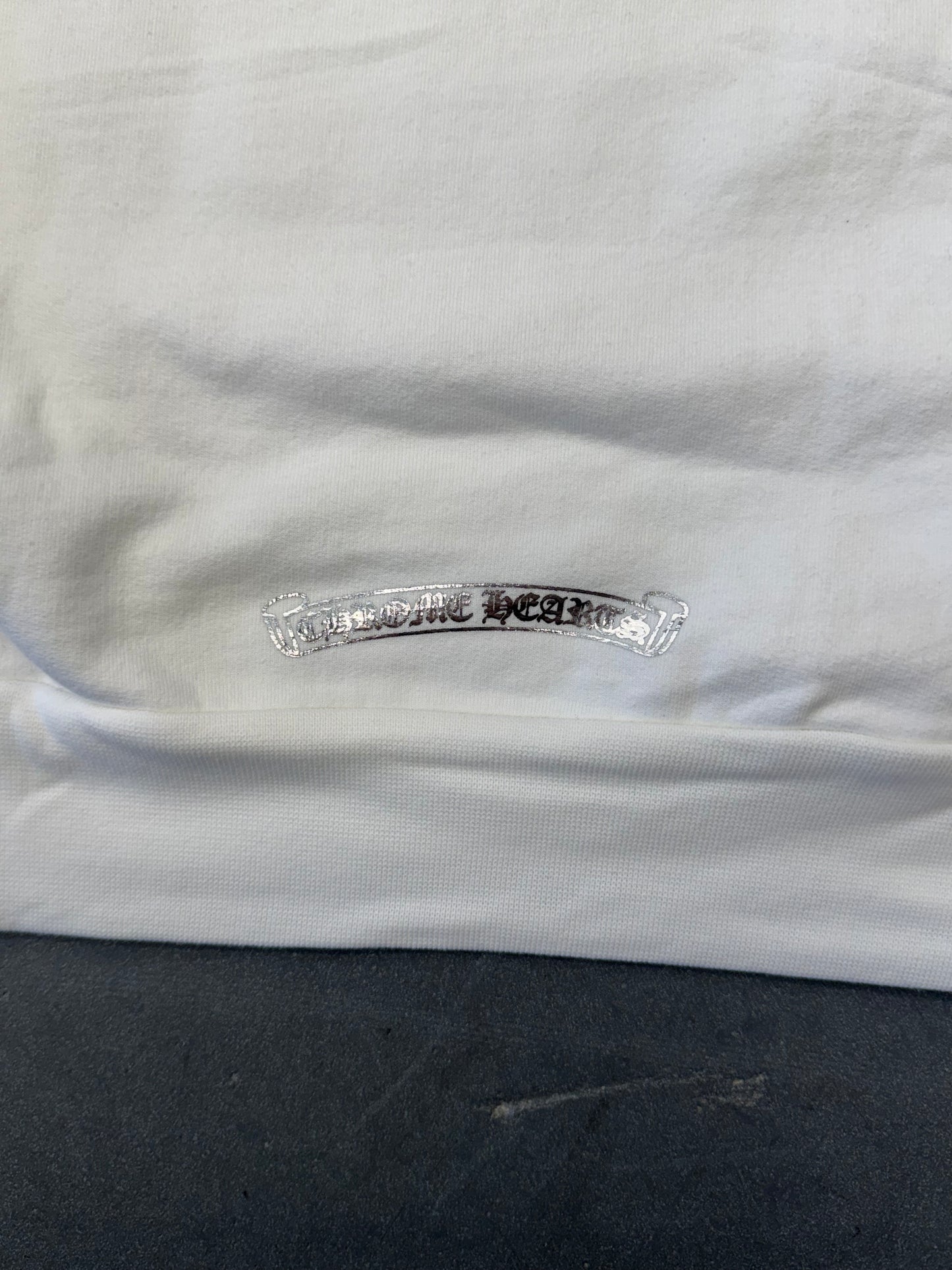 CHROME HEARTS ONLINE EXCLUSIVE PULLOVER HOODIE - WHITE/SILVER FOIL