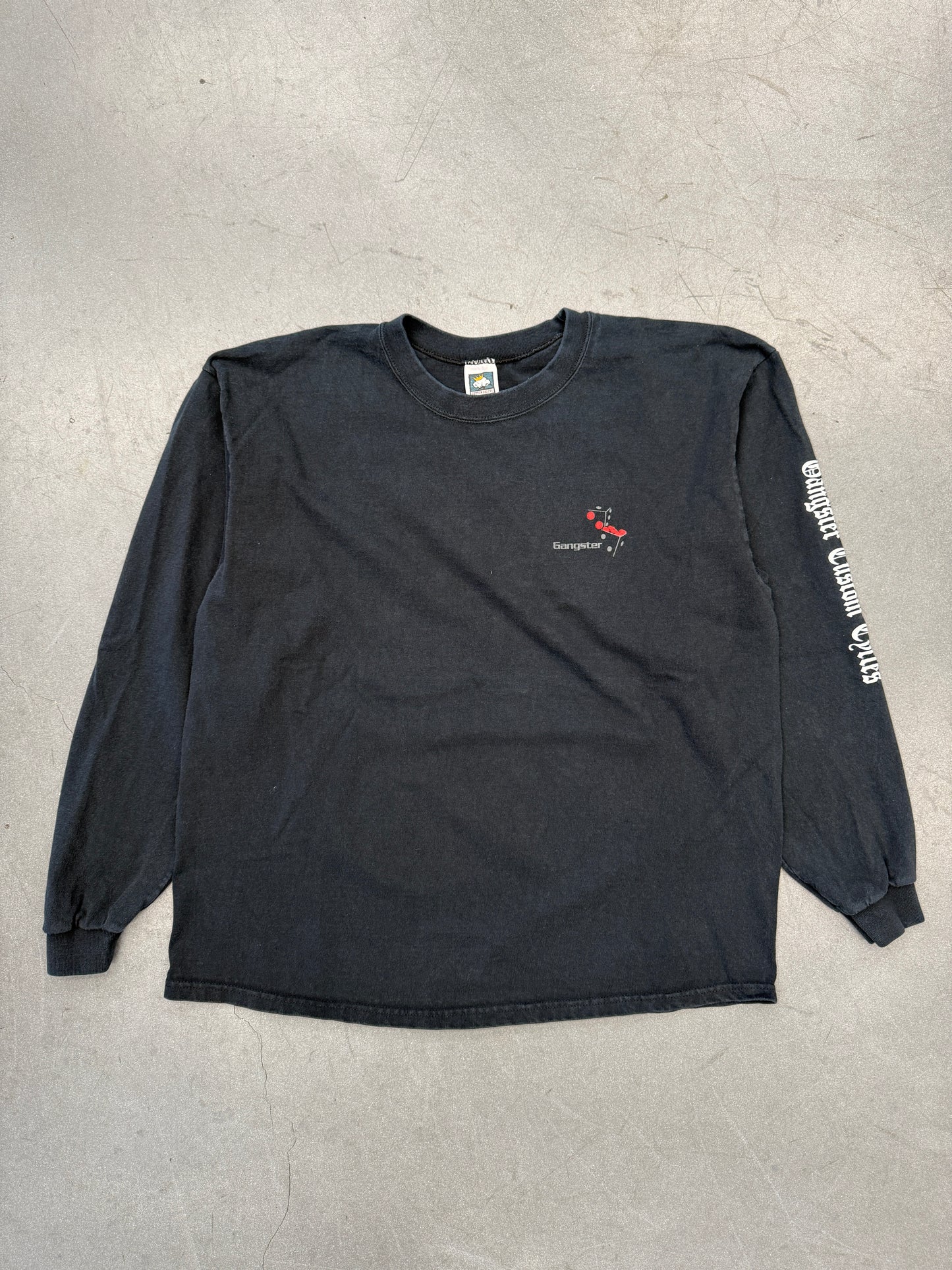 00'S GANGSTER CUSTOM CYCLES HOLLYWOOD, FLORIDA LONGSLEEVE TEE (COTTON DELUXE TAG)