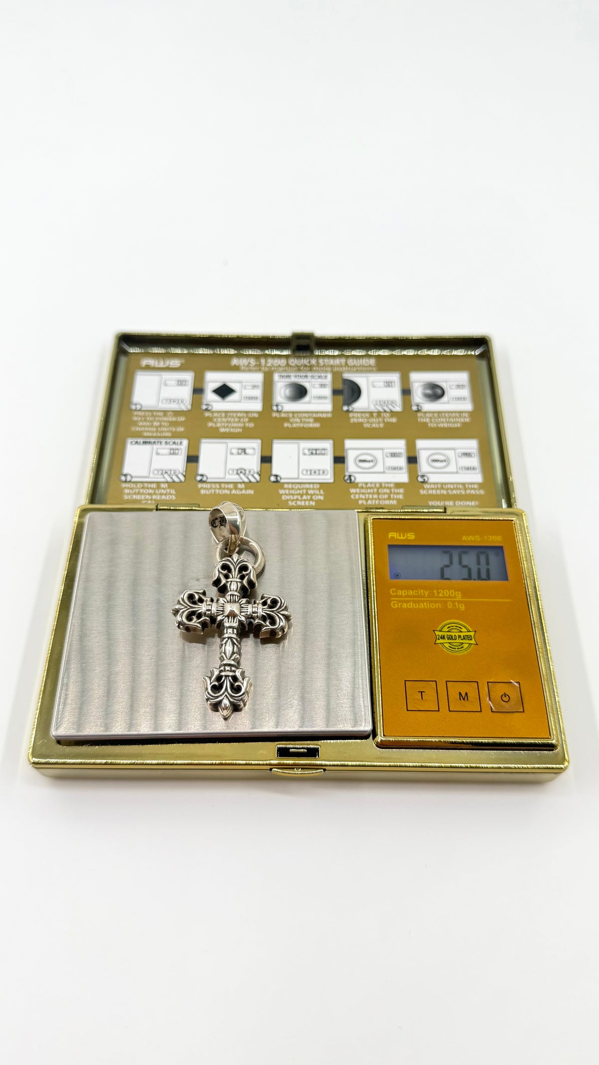 CHROME HEARTS FILIGREE CROSS WITH BALE SILVER PENDANT