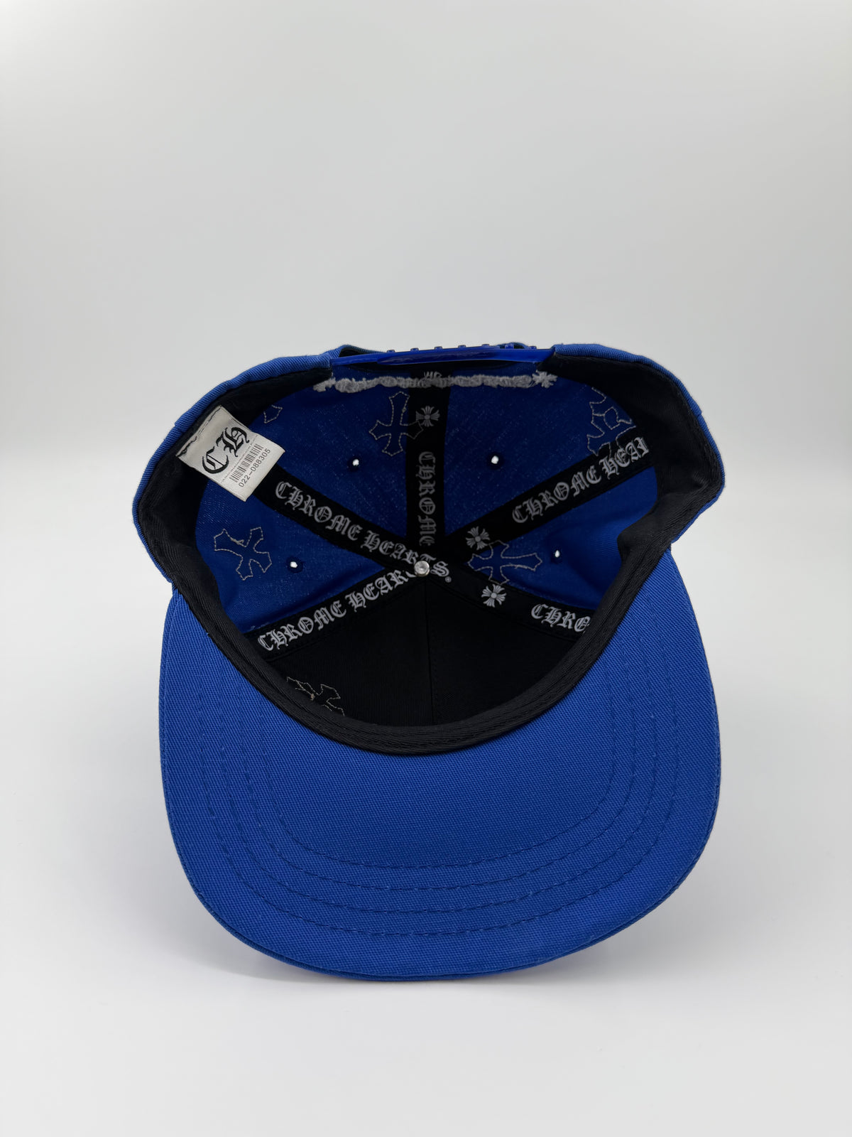 CHROME HEARTS CEMETERY CROSS-PATCH BASEBALL CAP - BLUE/WHITE