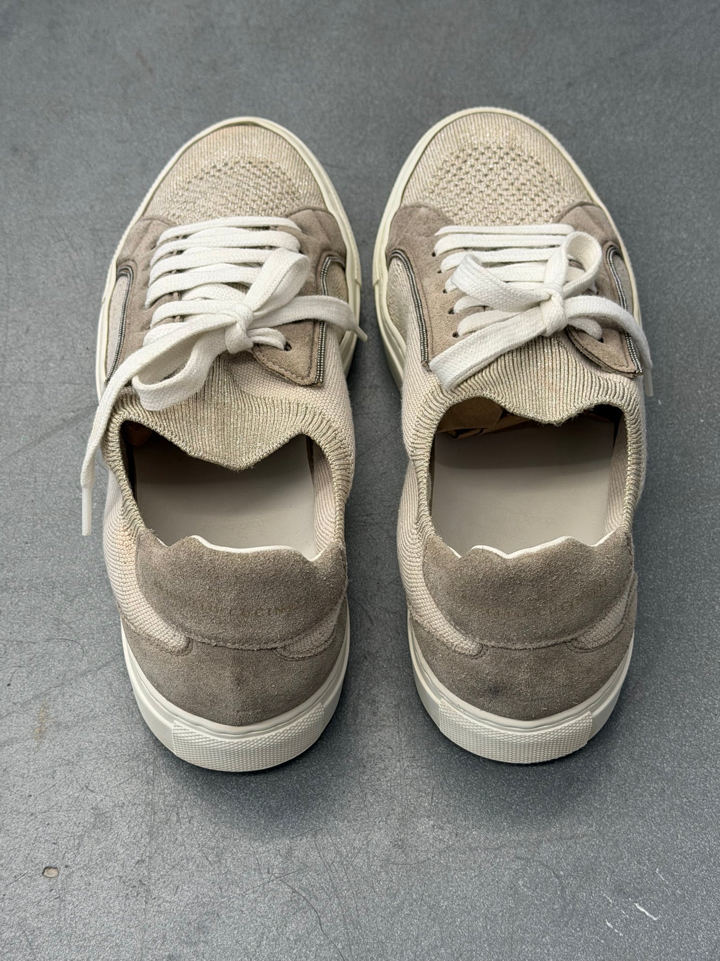 BRUNELLO CUCINELLI SIZE 40 COTTON KNIT SNEAKERS (W/O BOX)