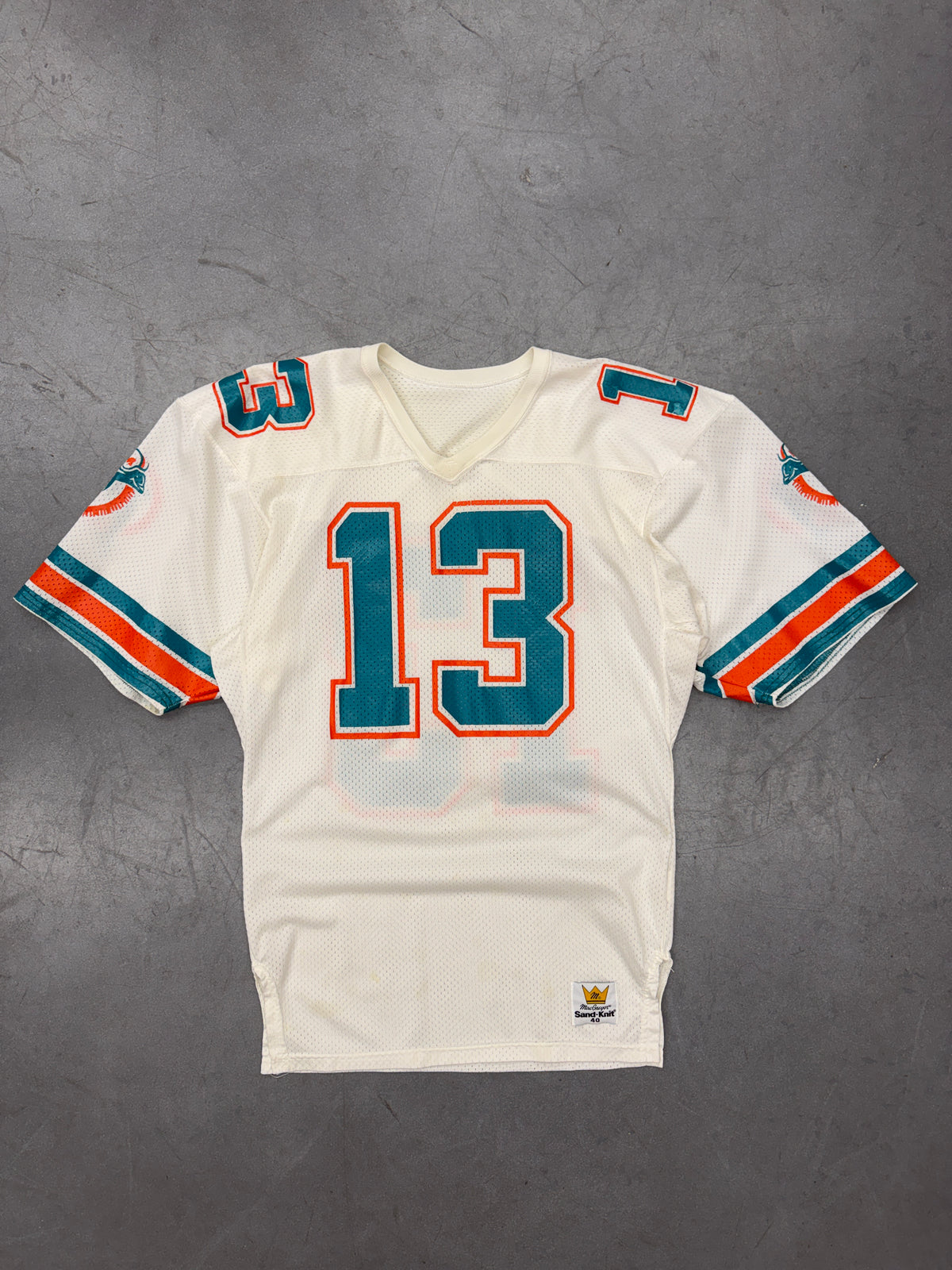 80S MACGREGOR SAND-KNIT DAN MARINO MIAMI DOLPHINS FOOTBALL JERSEY