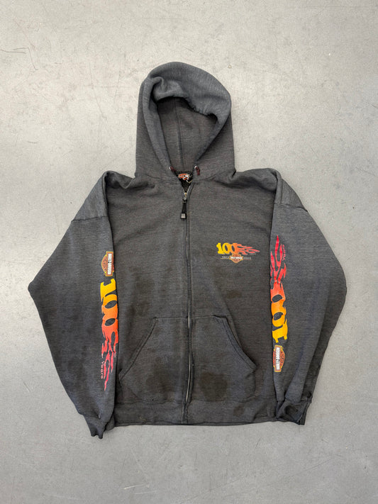 2003 HARLEY-DAVIDSON 100 YEAR ANNIVERSARY CAPE FEAR FAYETTEVILLE, N.C. ZIP UP HOODIE
