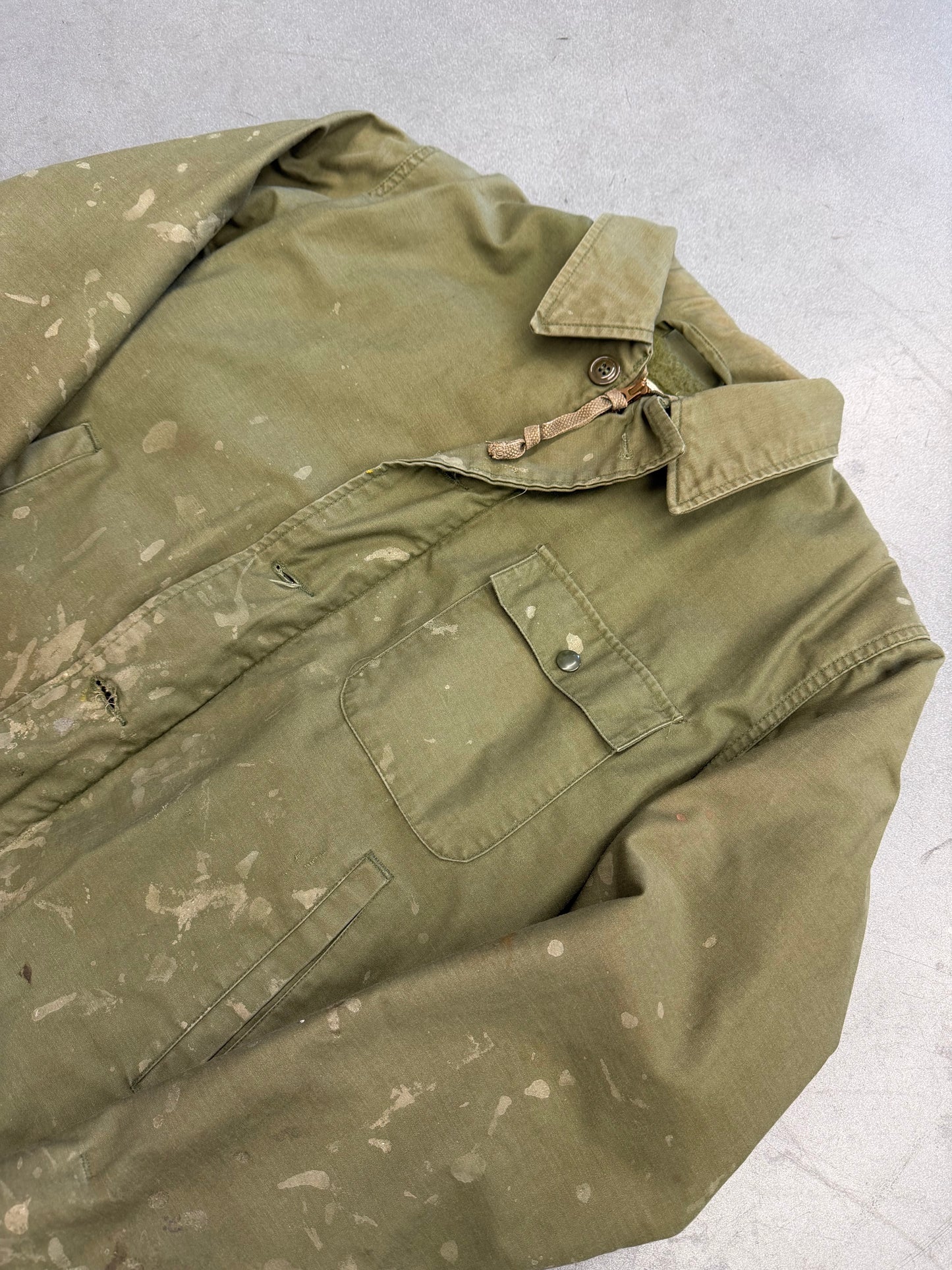 1985 DLA100 MILITARY JACKET OLIVE DISTRESSED JACKET