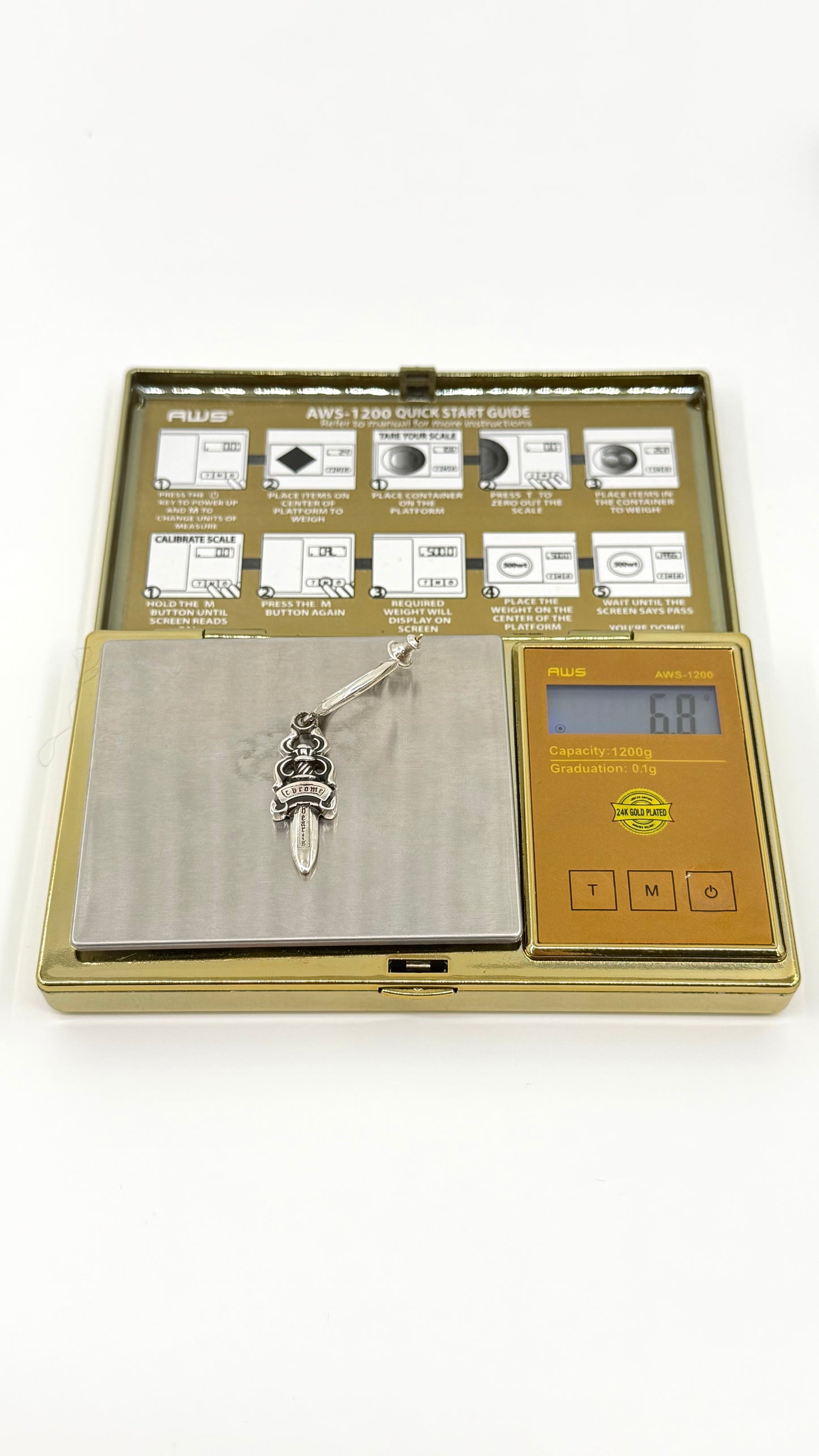 CHROME HEARTS #5 DAGGER HOOP SILVER EARRING