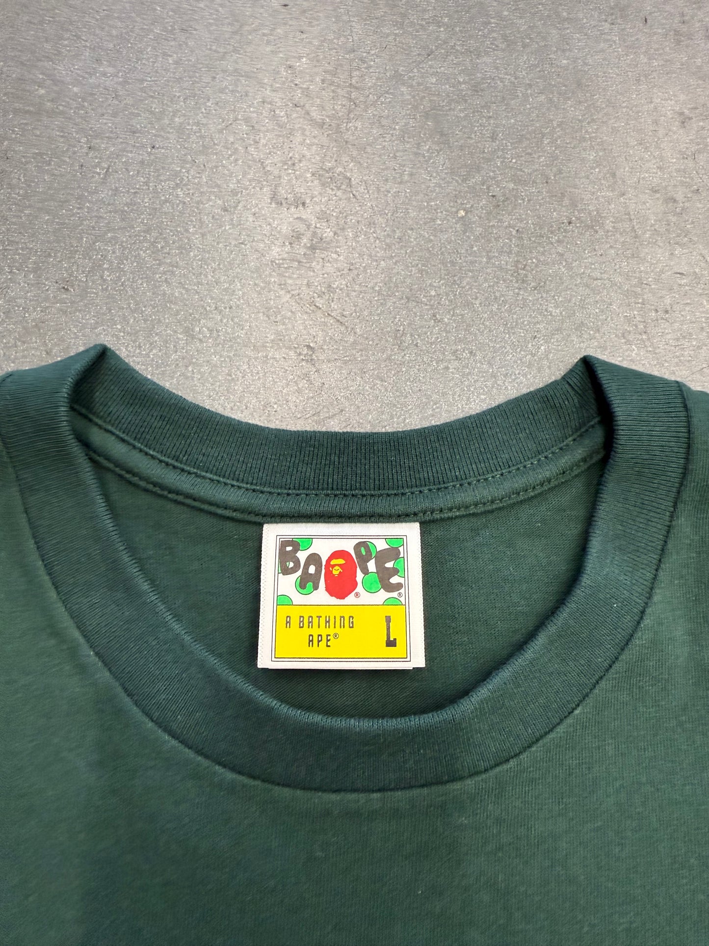 SS23 BAPE COLORS NYC LOGO TEE - GREEN (L) (NEW IN BAG)