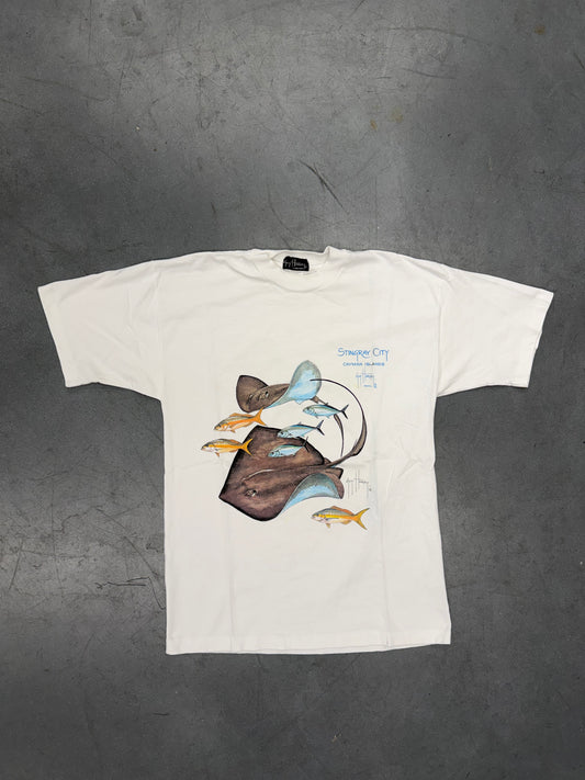90'S GUY HARVEY STINGRAY CITY CAYMAN ISLANDS TEE (GUY HARVEY LIMITED TAG)