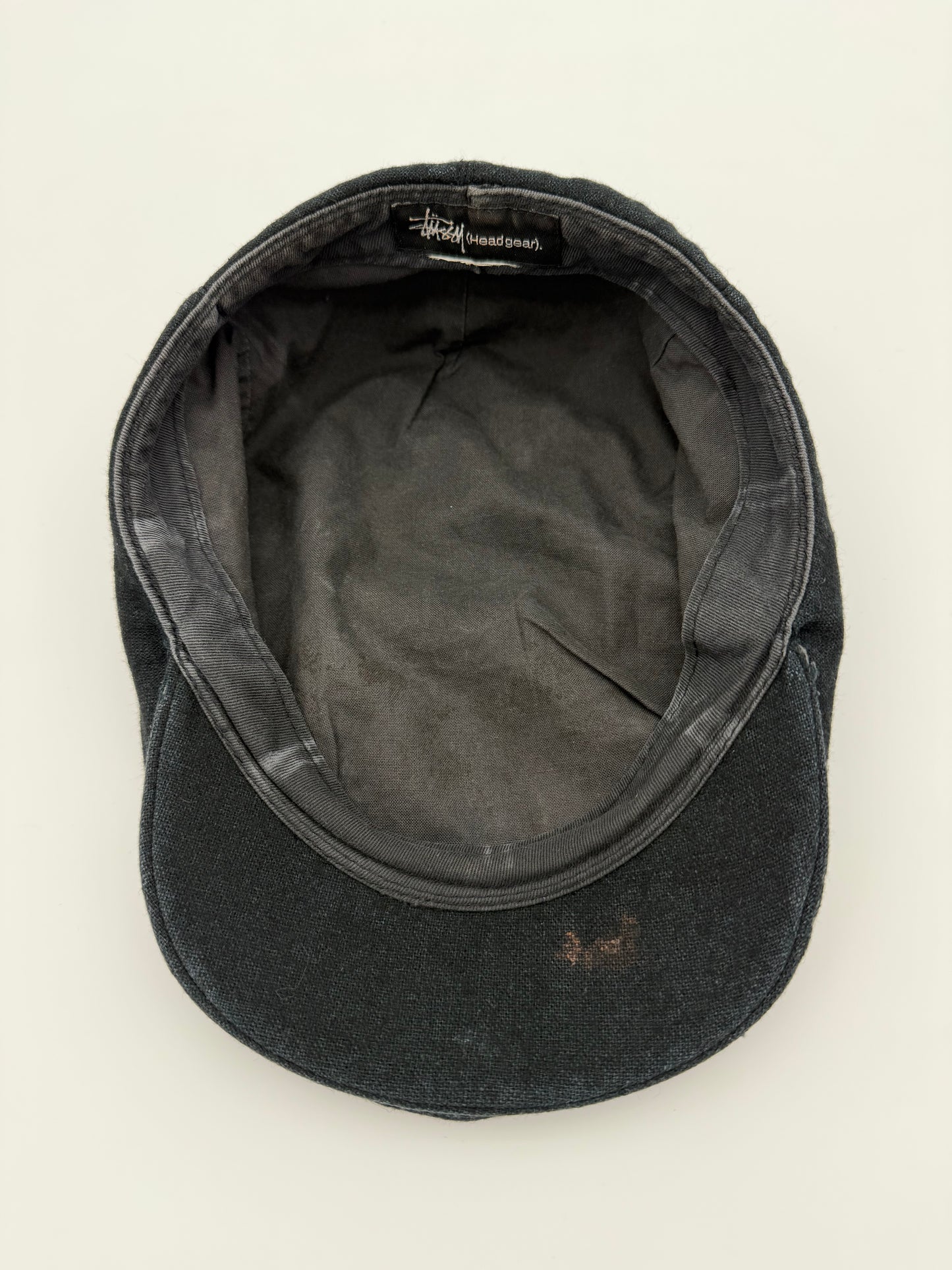 90'S STUSSY CM FLAT CAP (BLACK STUSSY HEADGEAR TAG)