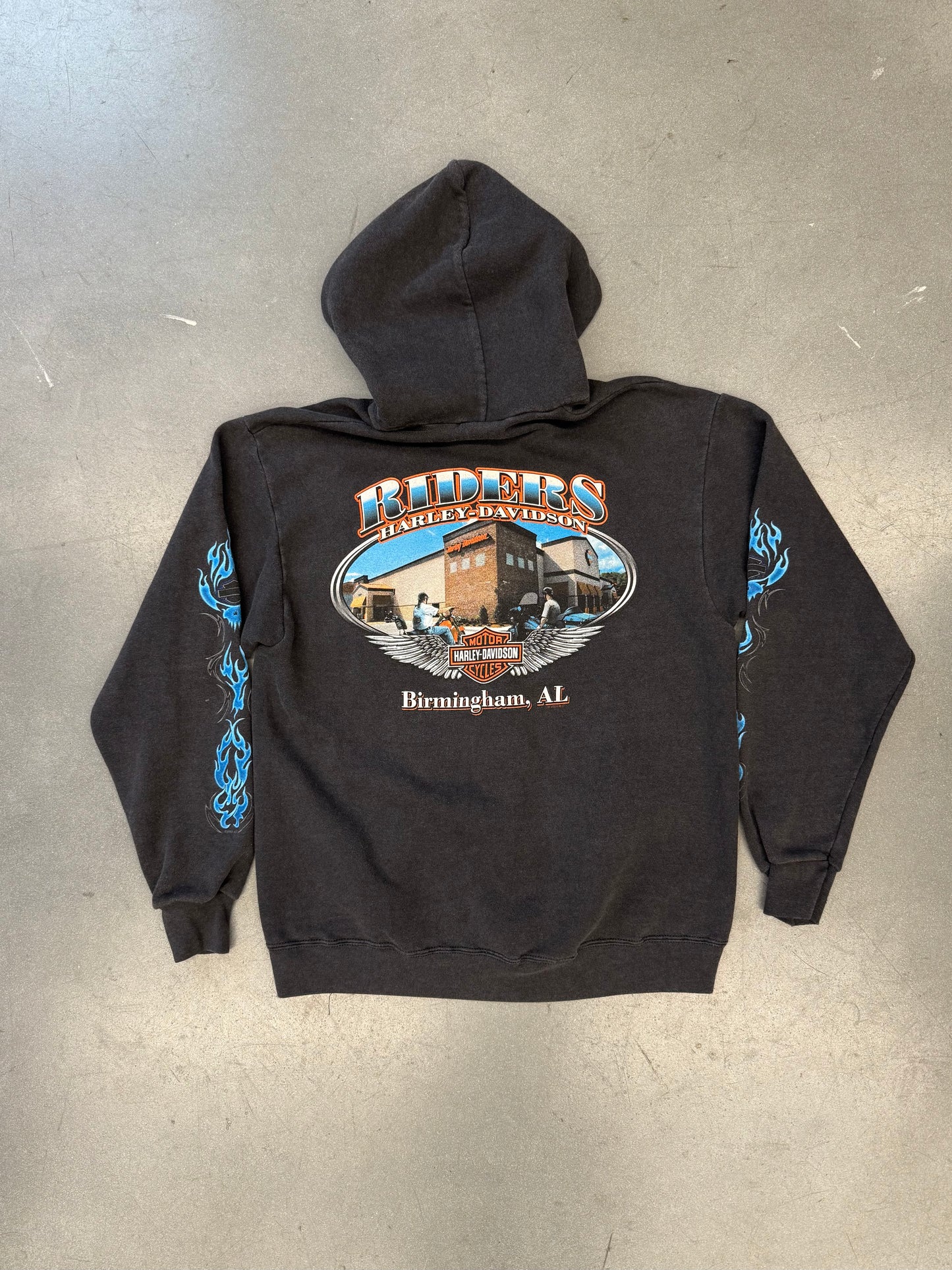 2004 HARLEY-DAVIDSON BLUE RIDERS FLAME FULL-ZIP HOODIE