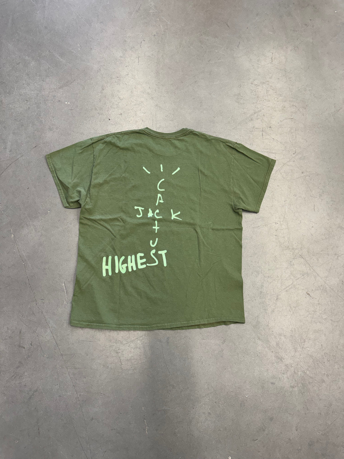 FW19 TRAVIS SCOTT JORDAN CACTUS JACK HIGHEST T-SHIRT - OLIVE
