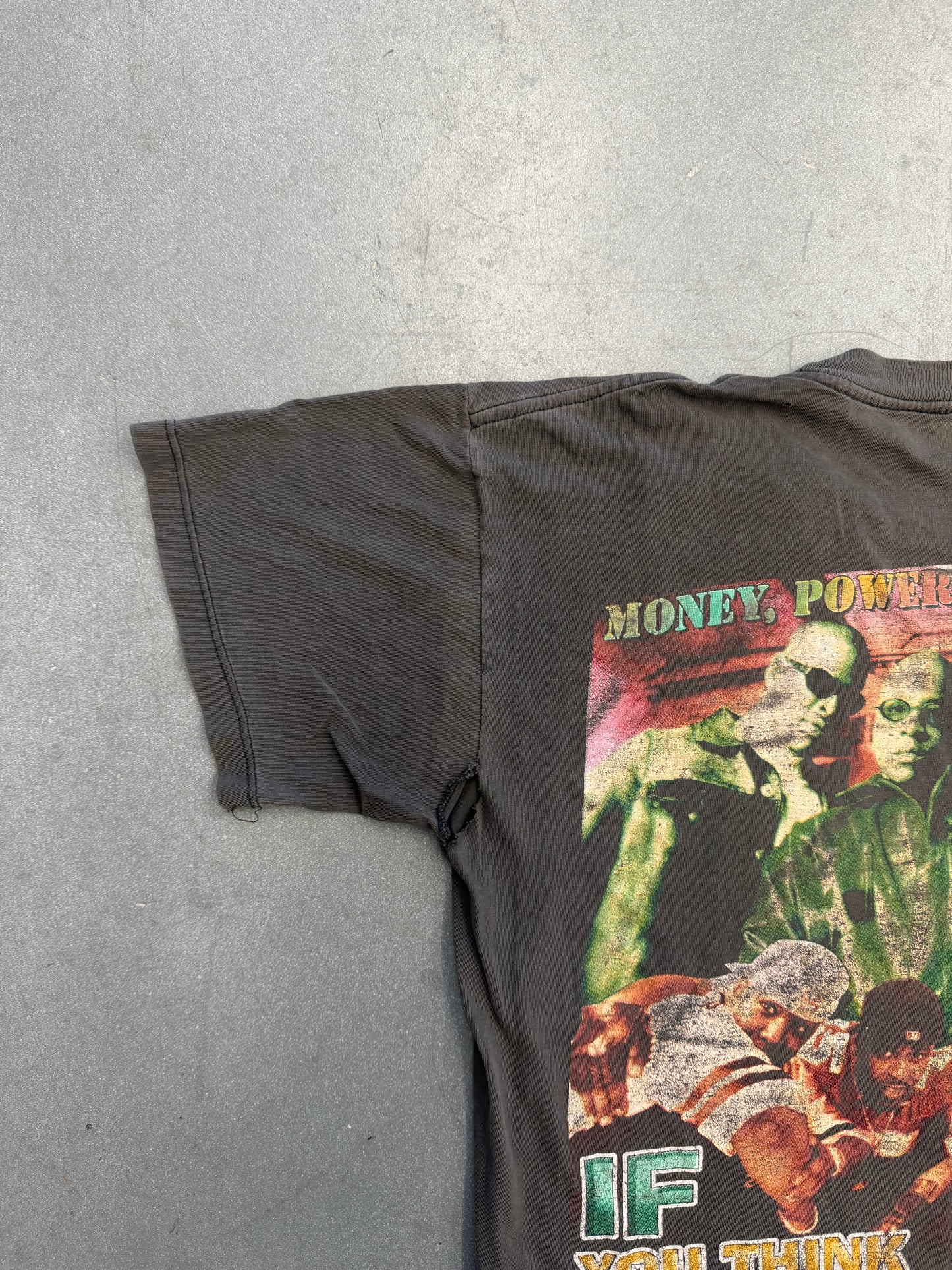 90S THE LOX "MONEY, POWER & RESPECT" BOOTLEG RAP TEE (PULLED TAG)