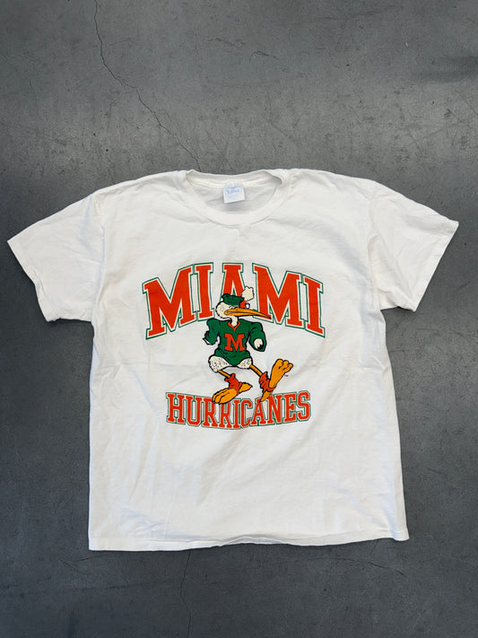 90'S MIAMI HURRICANES SEBASTIAN ARC LOGO TEE (TULTEX TAG)