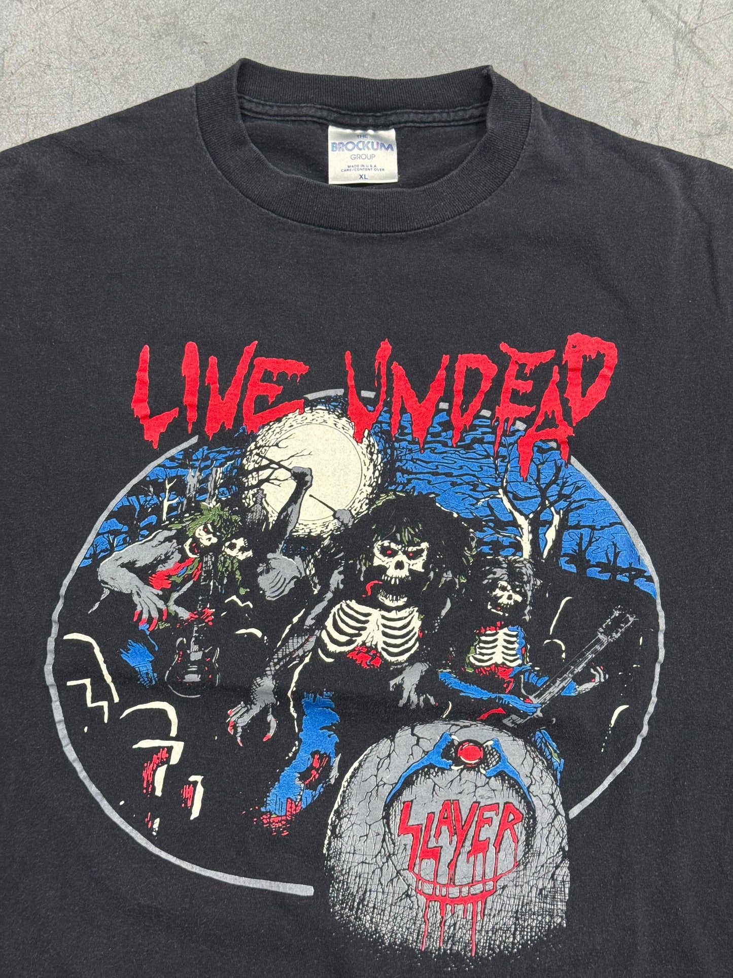 90S SLAYER LIVE UNDEAD "DEAD AHEAD" CUTOFF TEE (BROCKUM TAG)