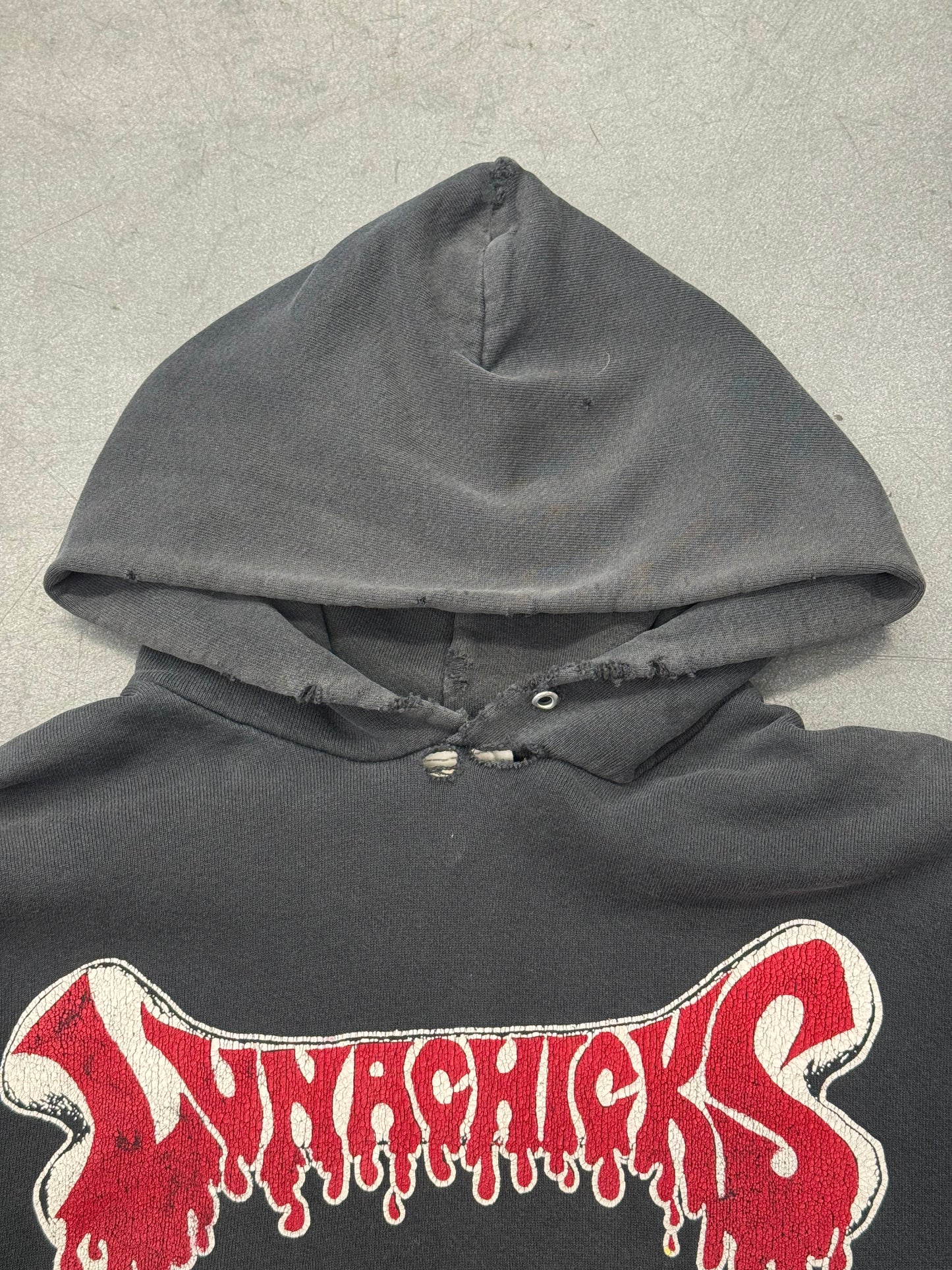 00'S LUNACHICKS BONE SLEEVE PULLOVER HOODIE (LEE TAG)