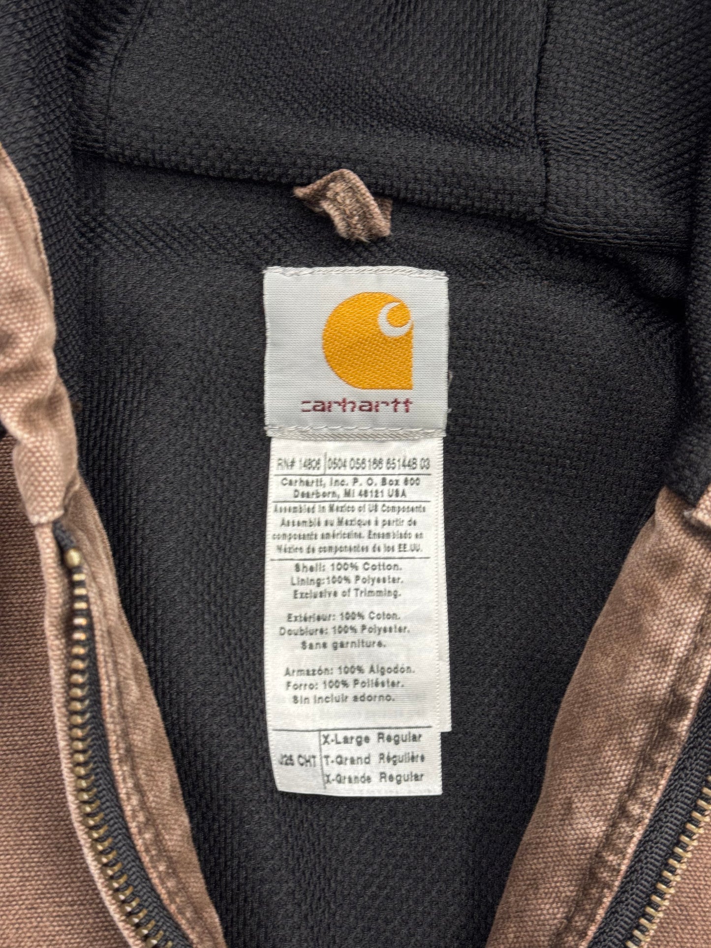 00S CARHARTT MESH-LINED CANVAS ZIP-UP WORK JACKET (J25CHT)