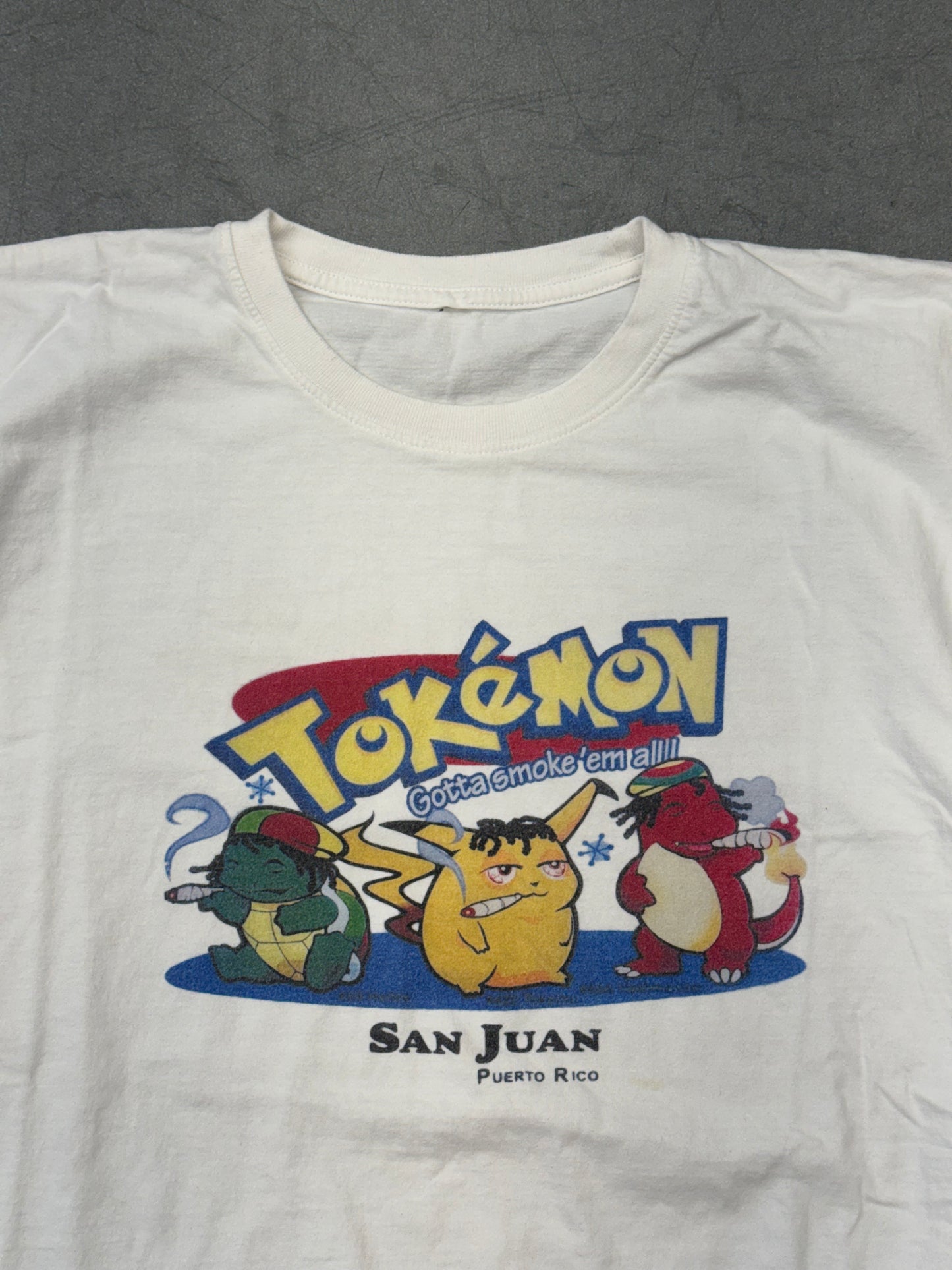 Y2K TOKEMON GOT SMOKE' EM ALL SAN JUAN, PUERTO RICO TEE (PULLED TAG)