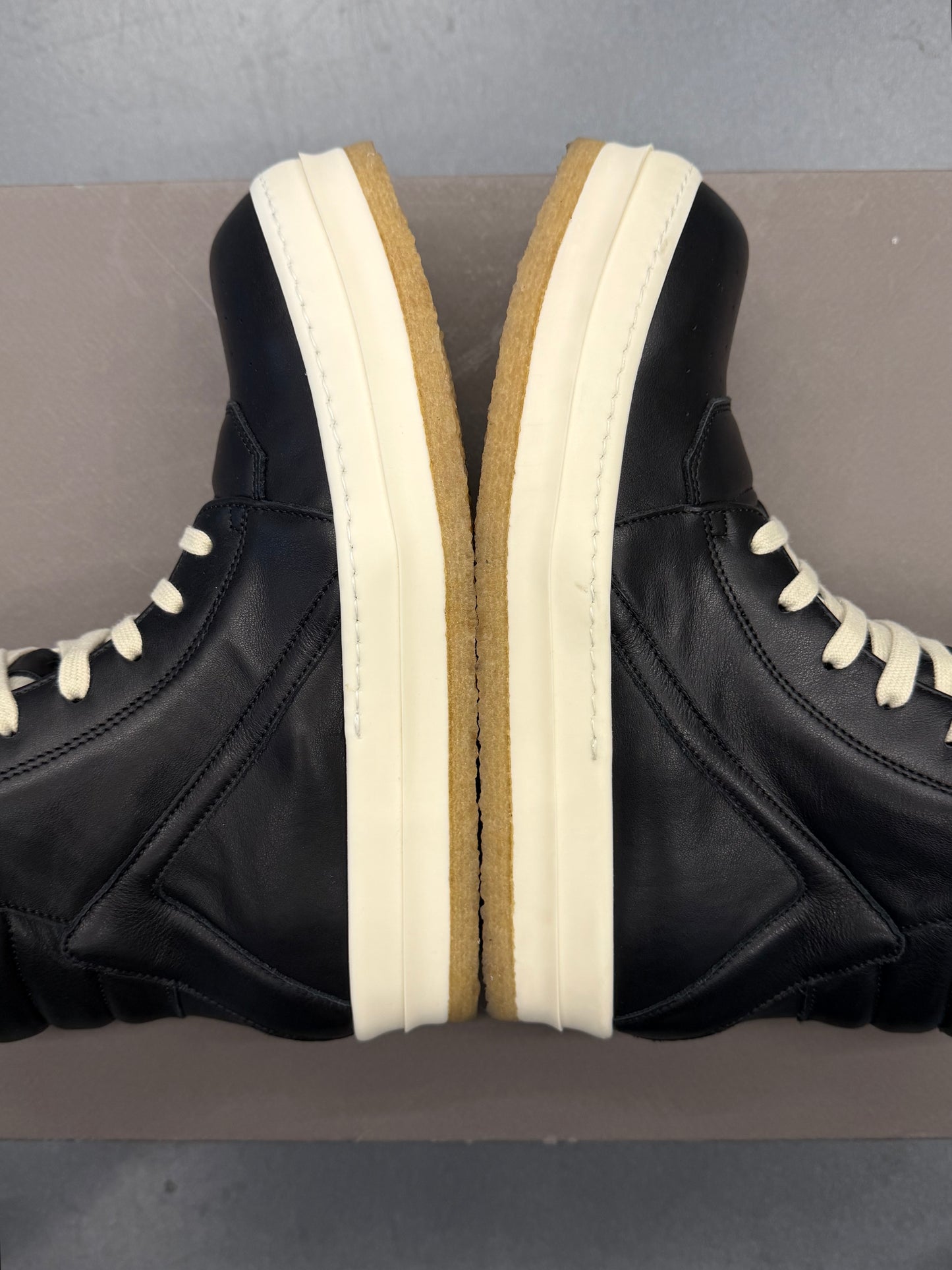 SIZE 40 RICK OWENS CREEP GEOBASKET SNEAKER - BLACK (W/BOX)