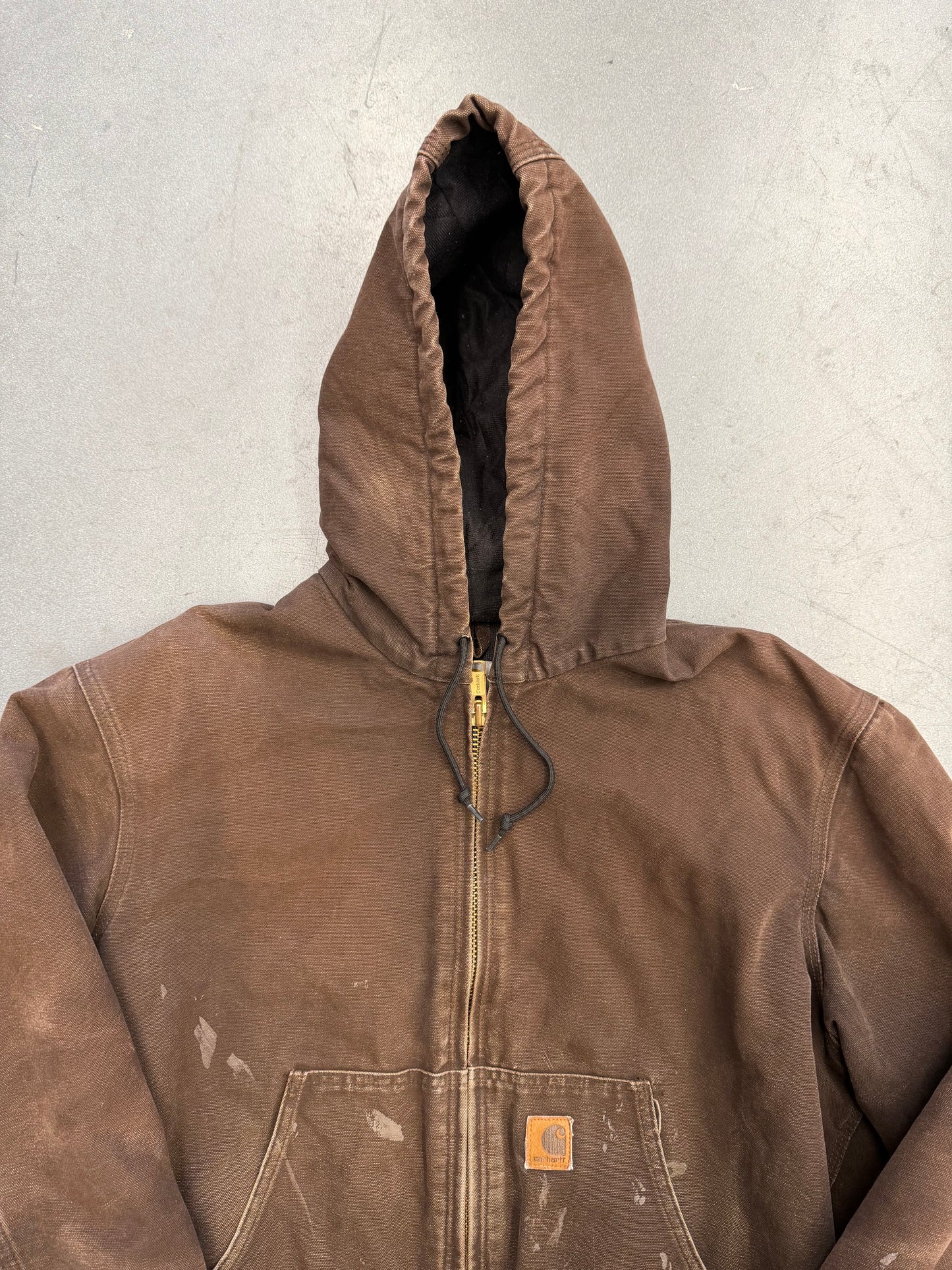 2000'S CARHARTT INSULATED CANVAS HOODIE - BROWN (J130DKB L)