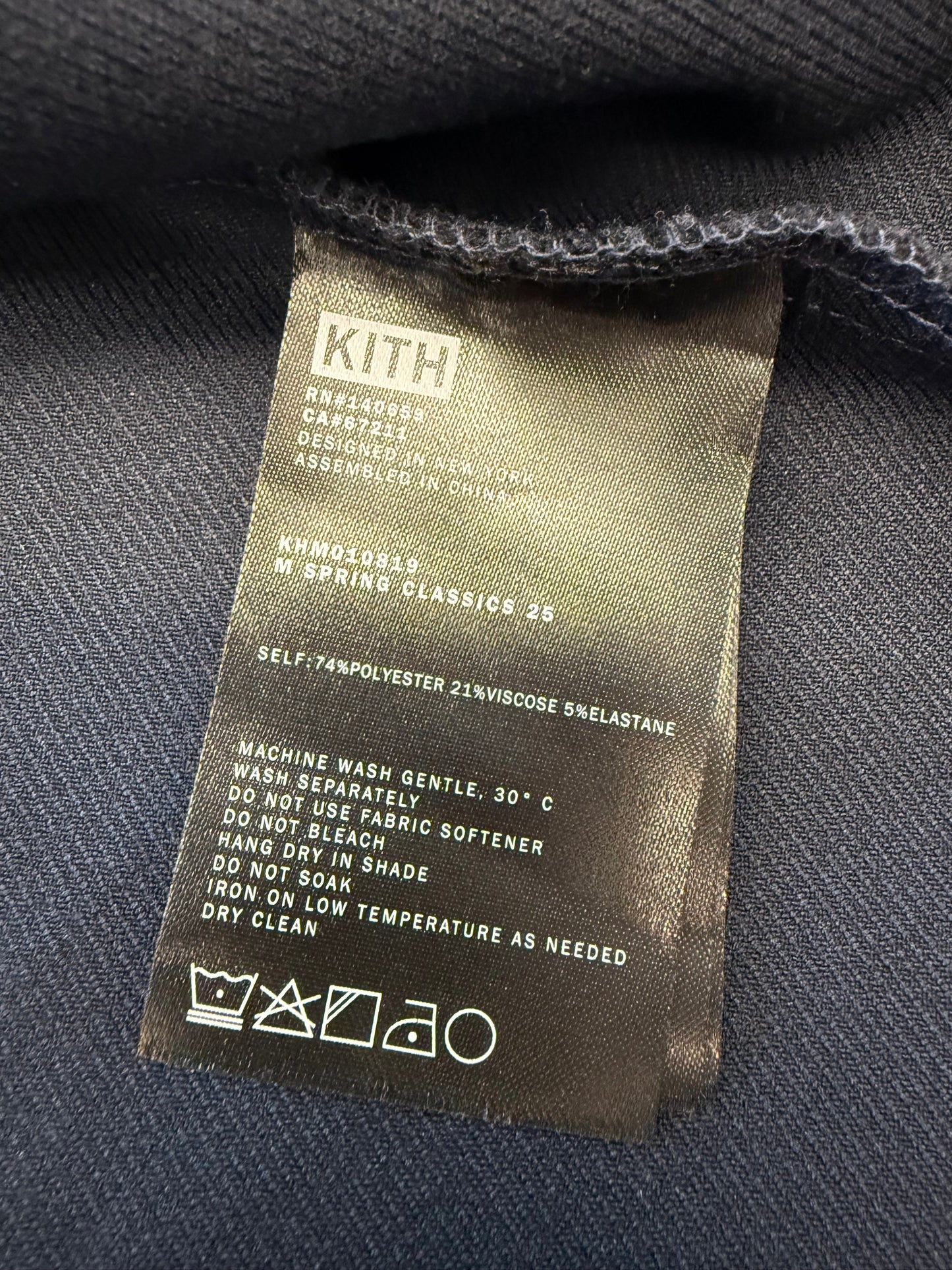 KITH DOUBLE WEAVE FULL ZIP STRIPED COACHES JACKET - NAVY