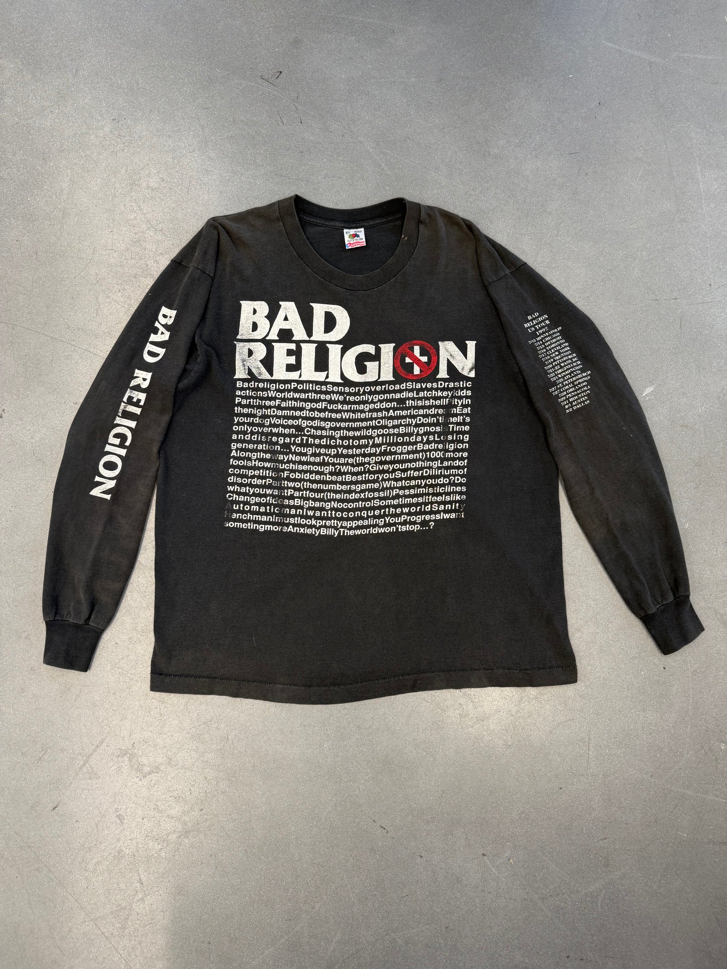 90'S BAD RELIGON LYRICS LS TEE (FOTL TAG)