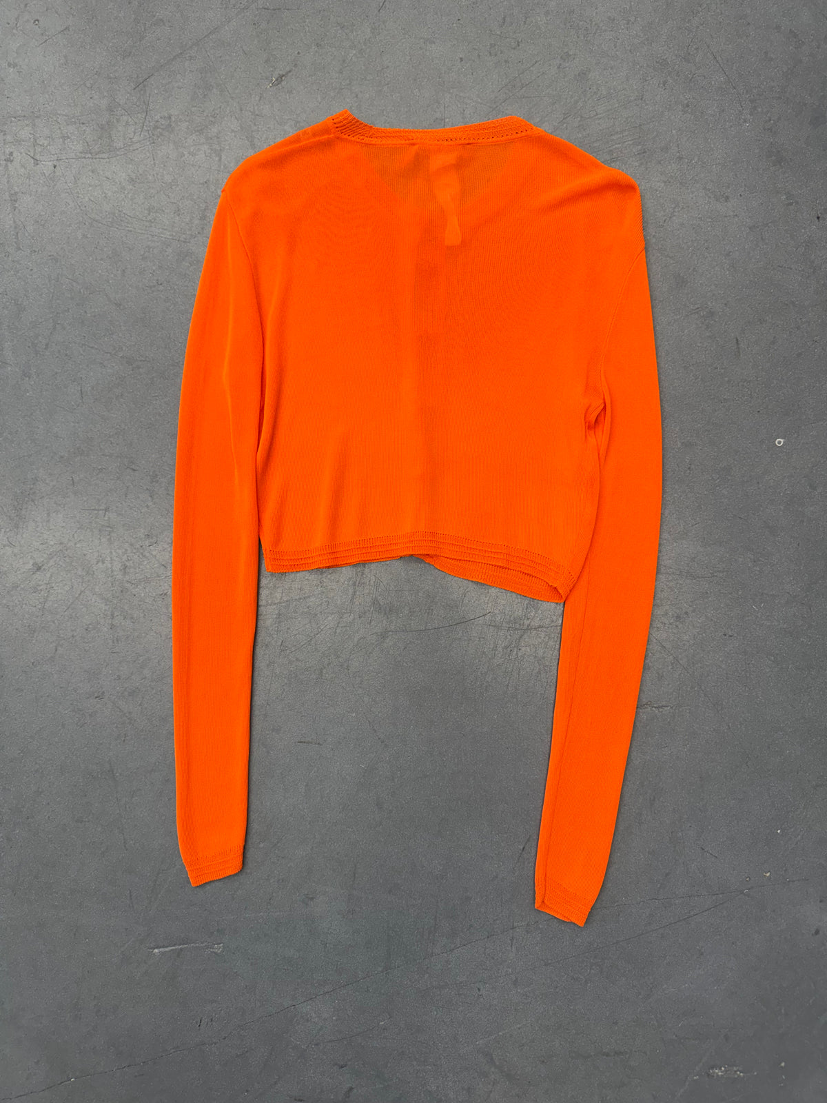 SS96 GIANNI VERSACE COUTURE ORANGE RAYON CARDIGAN