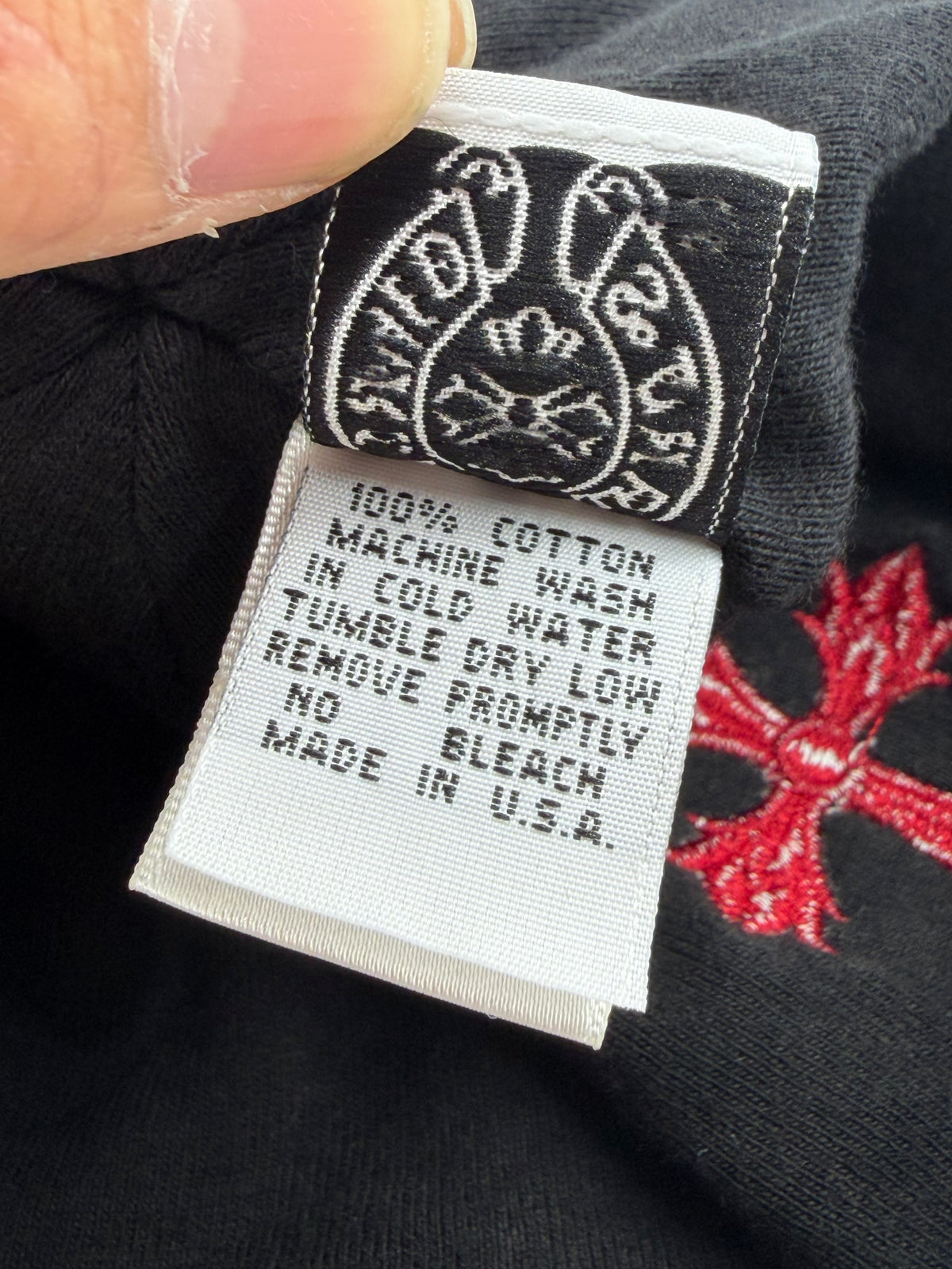 OLDER CHROME HEARTS THIN RED CROSS THERMAL WAFFLE BEANIE - FADED