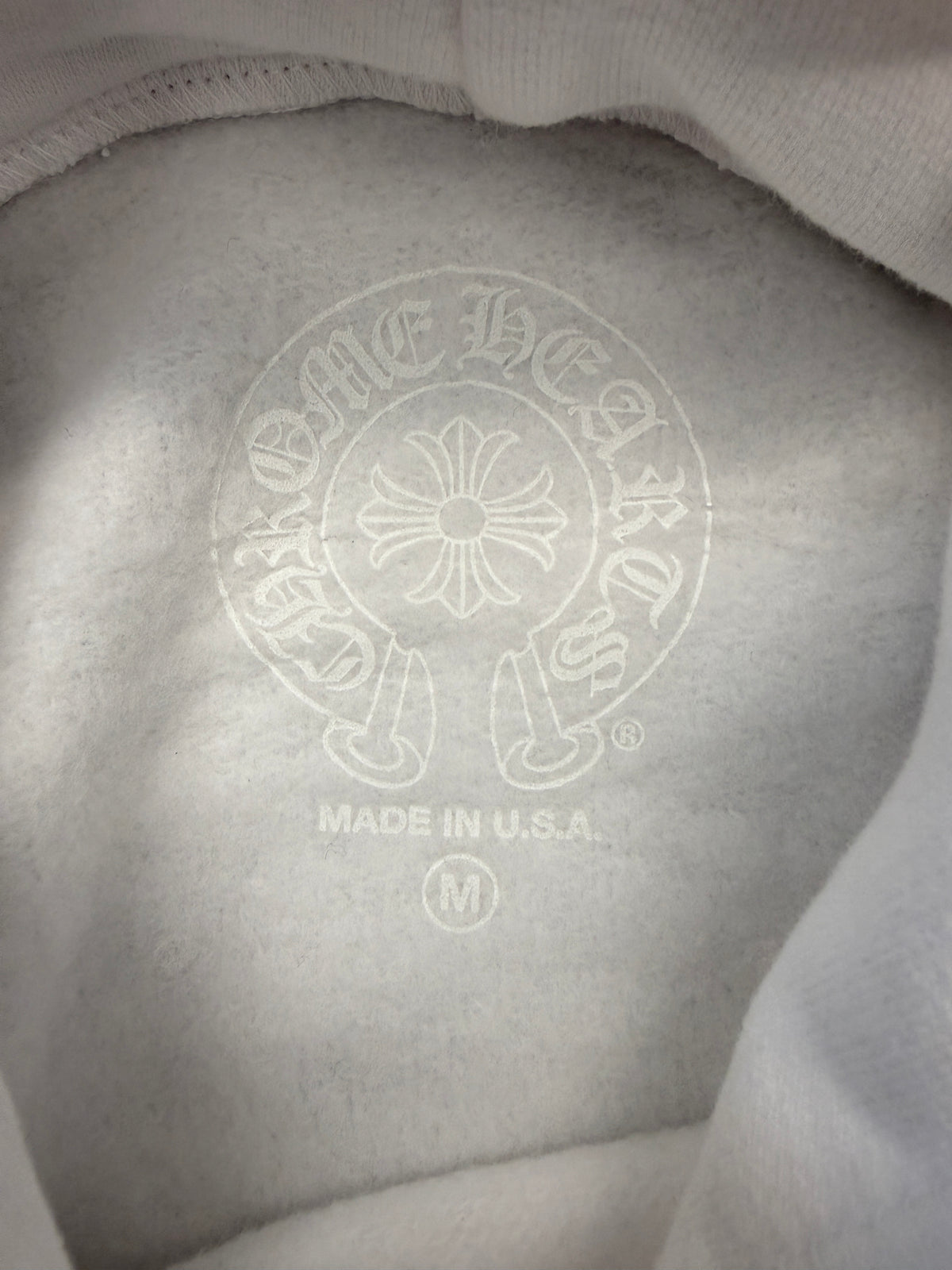 CHROME HEARTS VERTICAL SPELL-OUT PULLOVER HOODIE - WHITE/BLACK