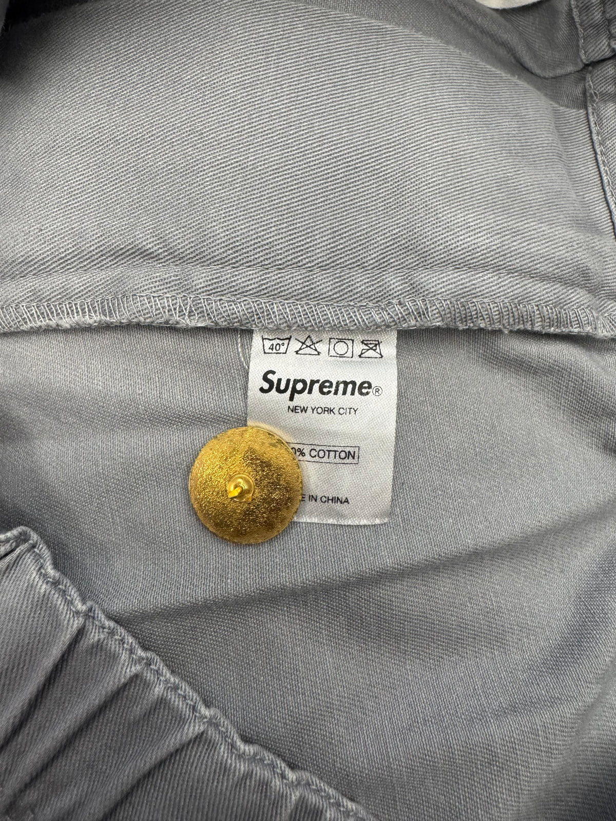 VINTAGE SUPREME BELTED SHORTS (GREY)