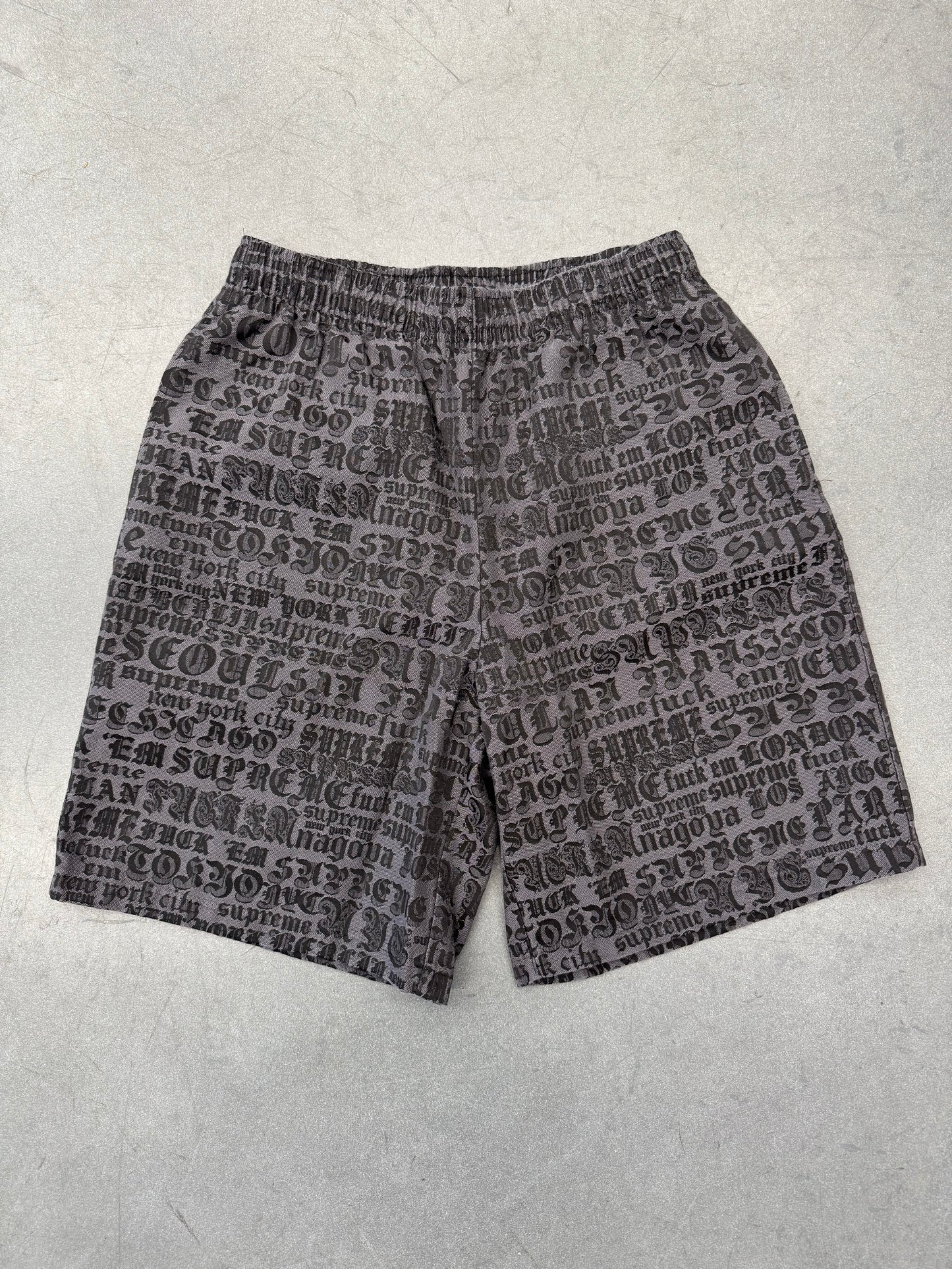 SS25 SUPREME CITIES JACQUARD SHORT - BLACK