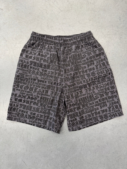 SS25 SUPREME CITIES JACQUARD SHORT - BLACK